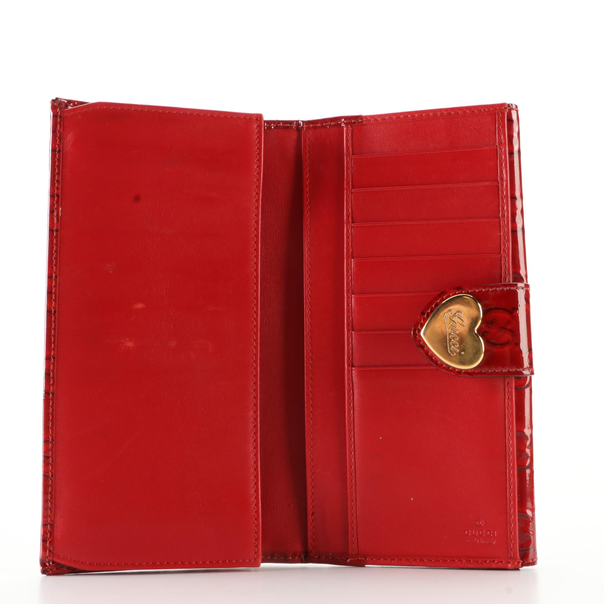 Gucci Heart Continental Wallet in GG Patent Leather