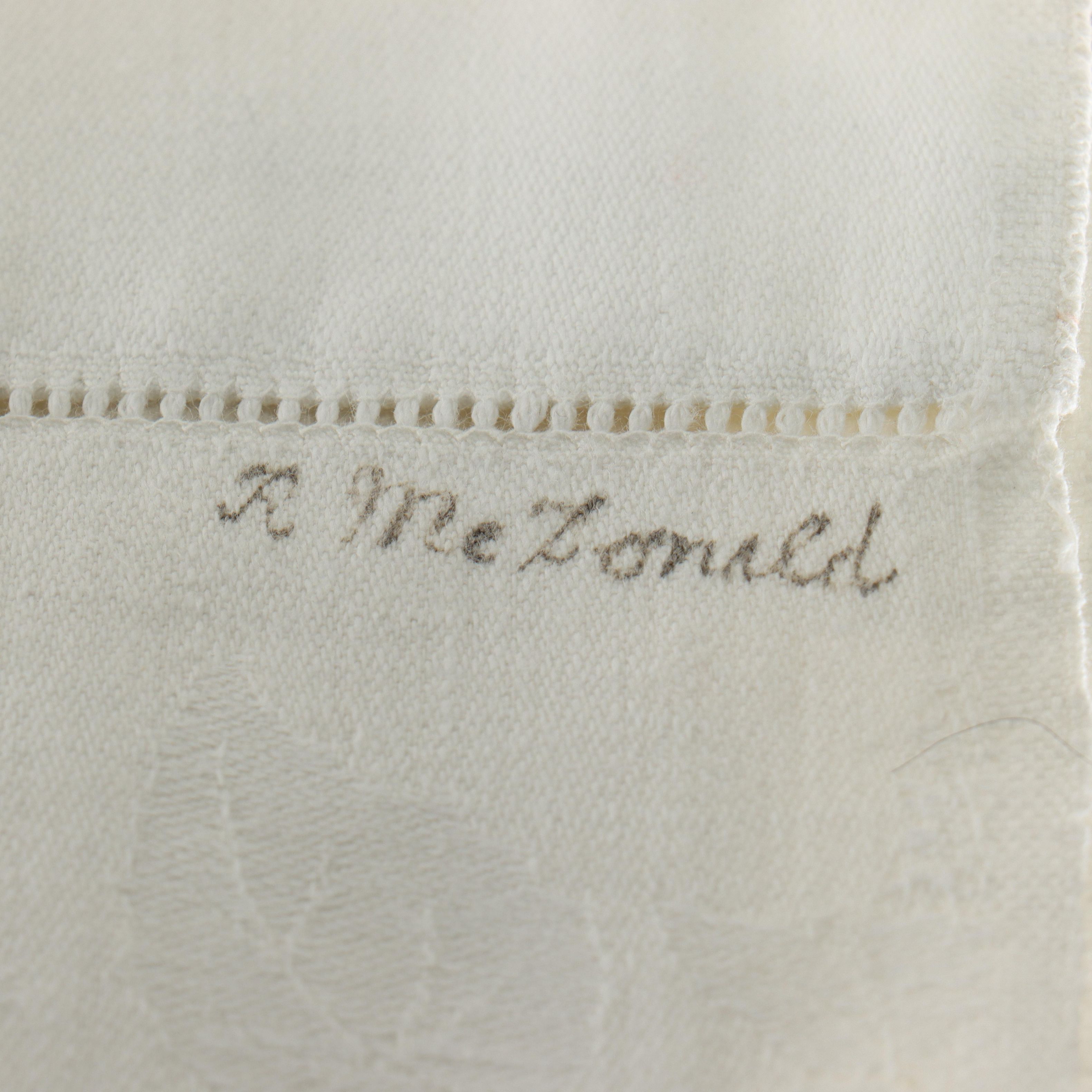 Victorian Style Mirror-Back Washstand with Bowl and Towels