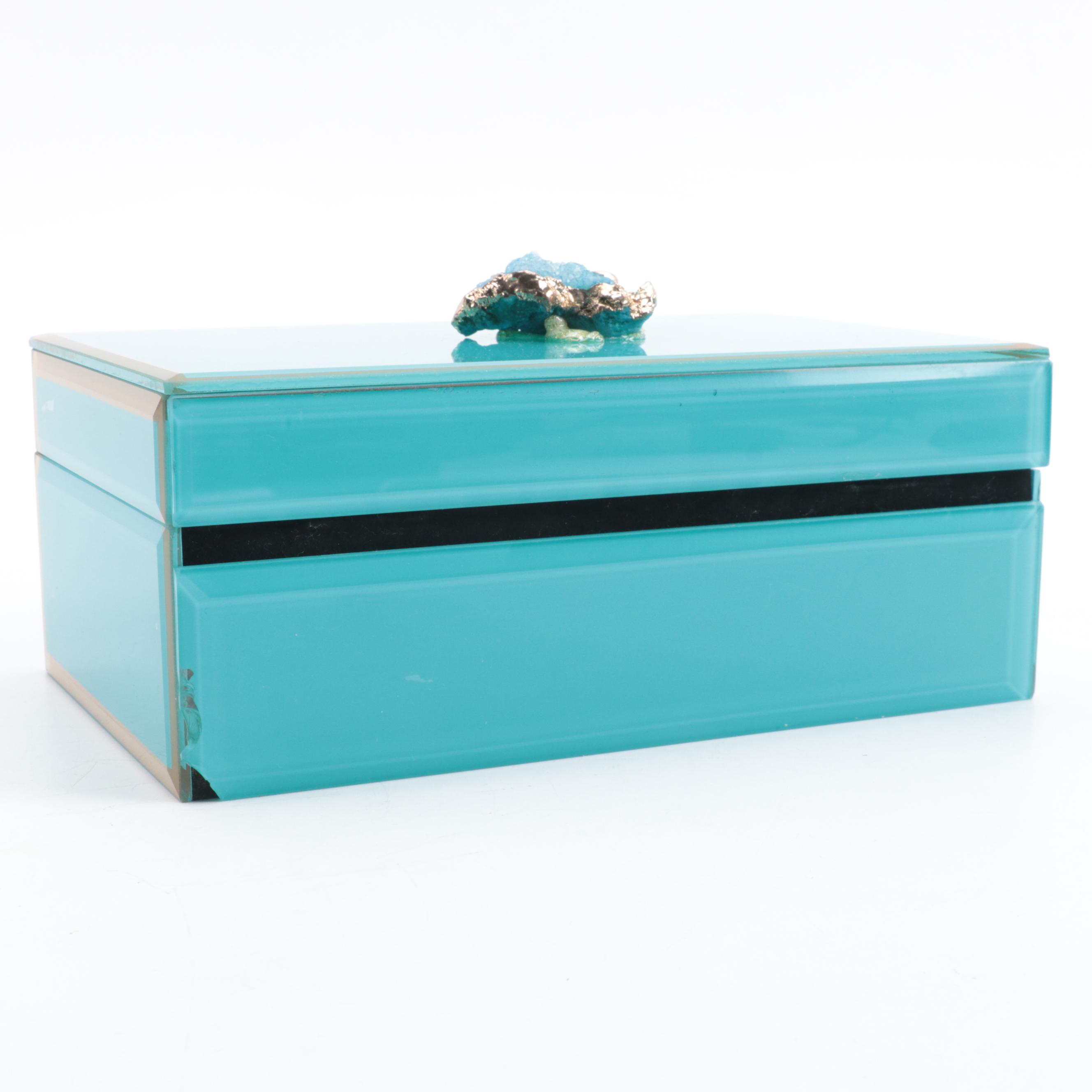 Williams Sonoma Home Soap Bar Set with Geode Glass Box, Dyed Stone Frame