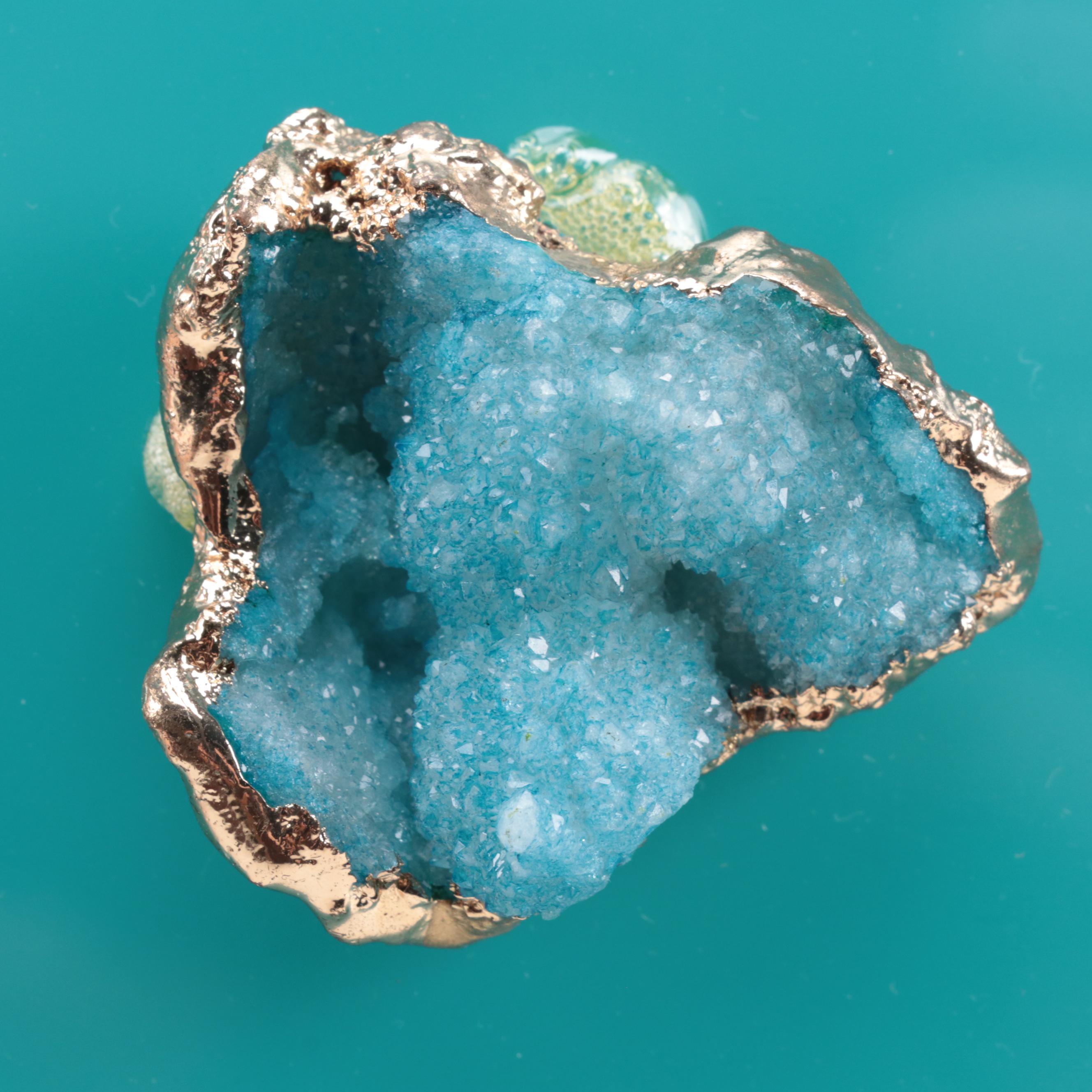 Williams Sonoma Home Soap Bar Set with Geode Glass Box, Dyed Stone Frame