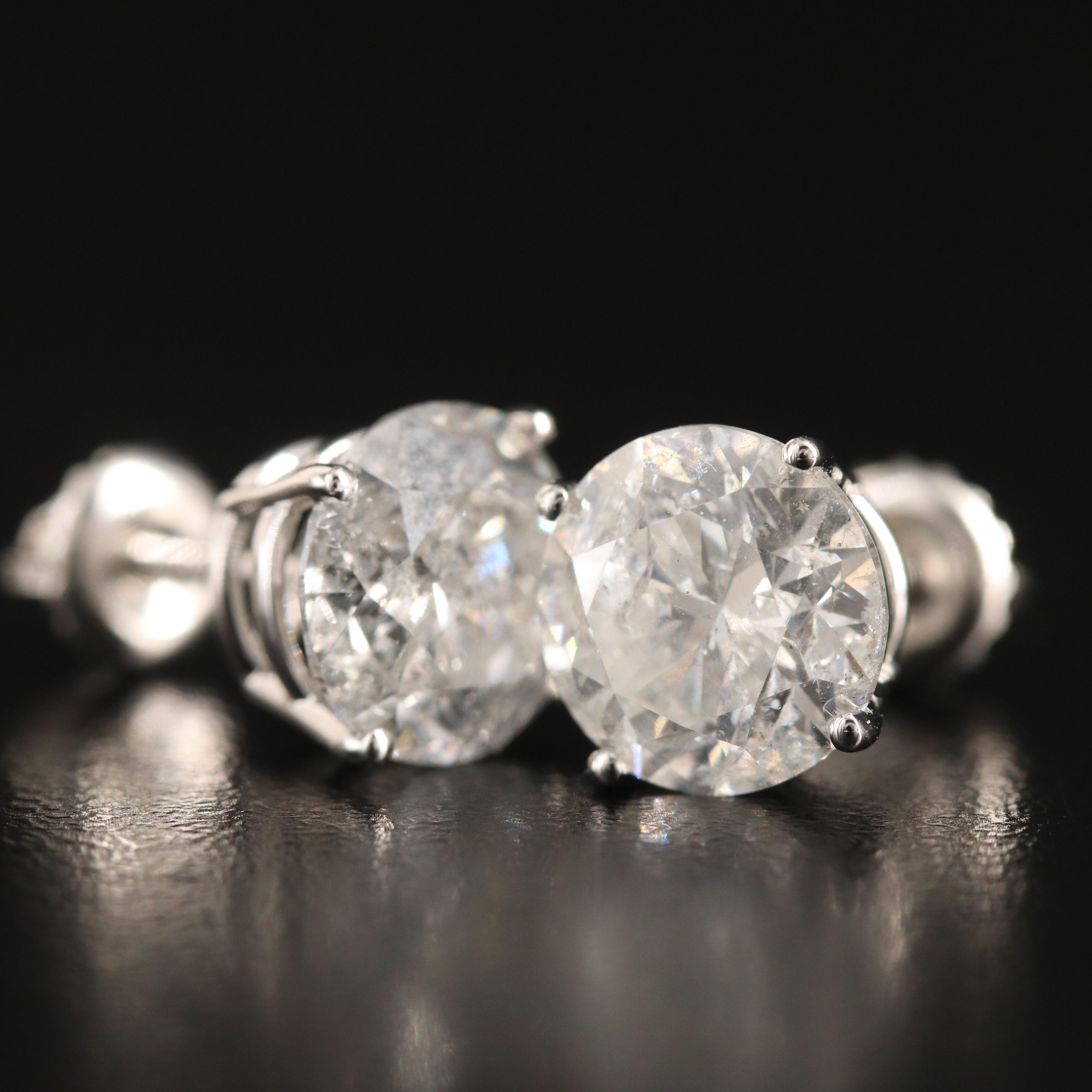 14K 4.57 CTW Diamond Stud Earrings