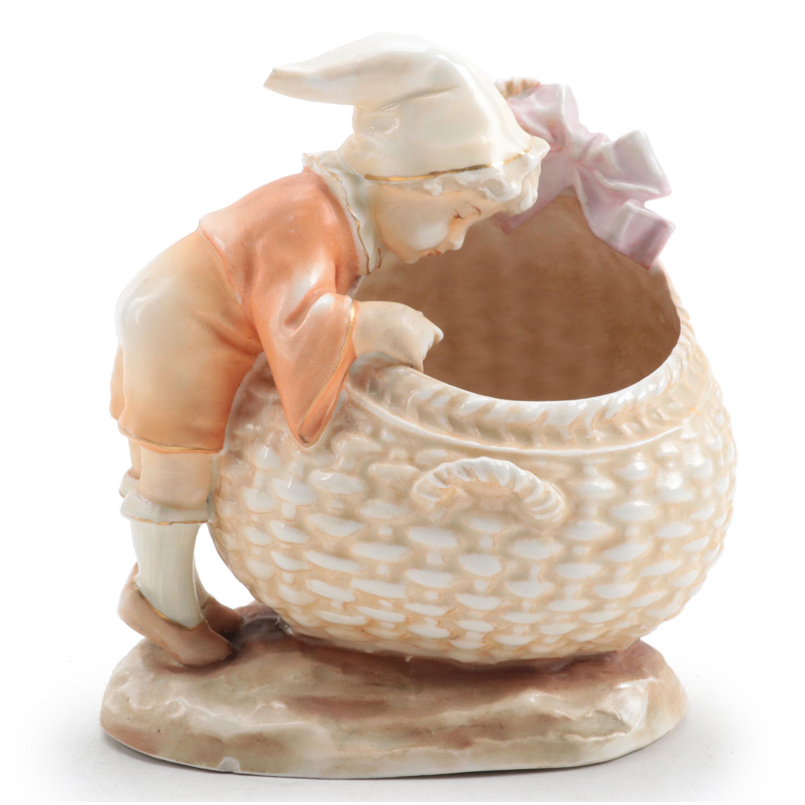 Gebrüder Heubach Porcelain Figural Bowl, Late 19th/Early 20th Century