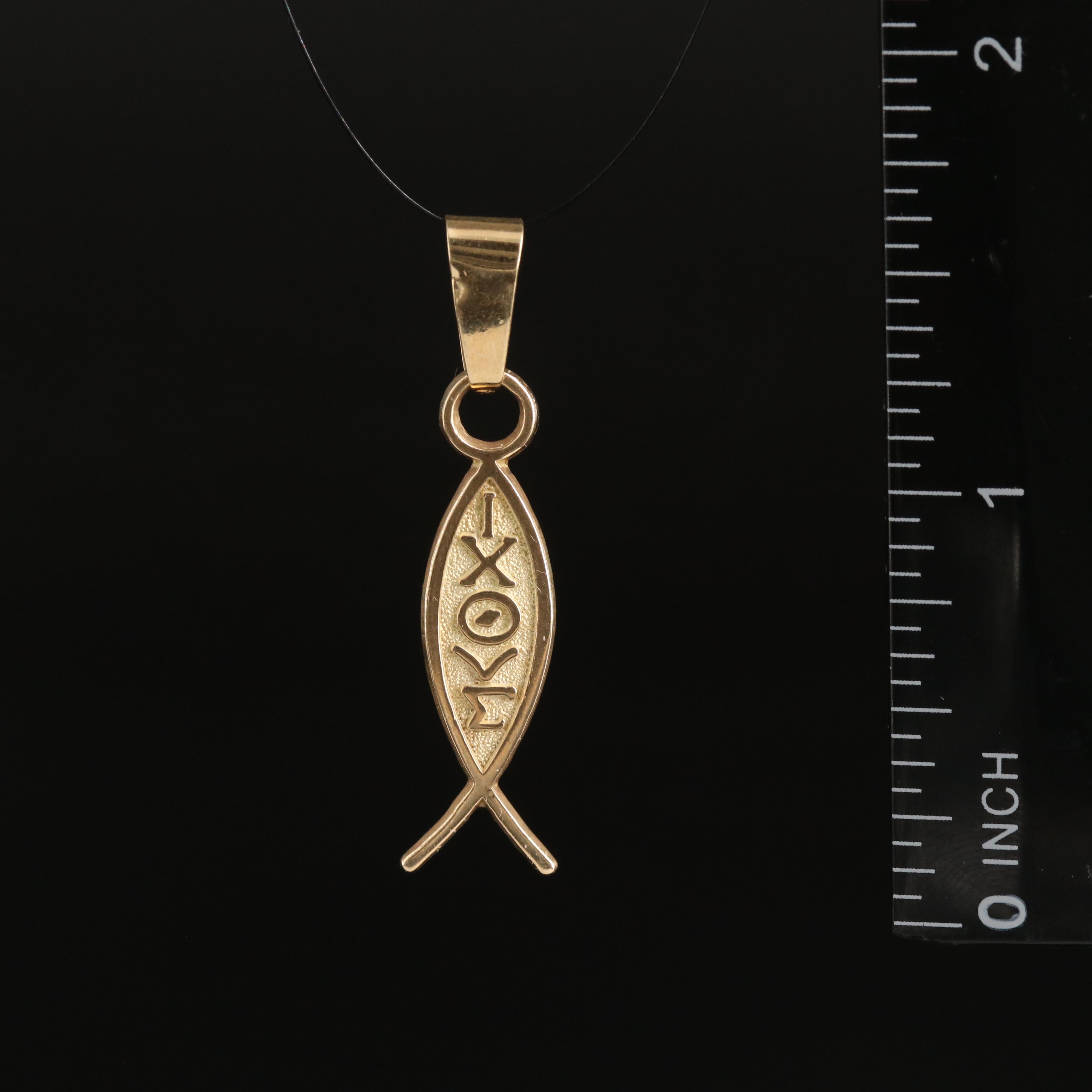 14K Icthys Pendant