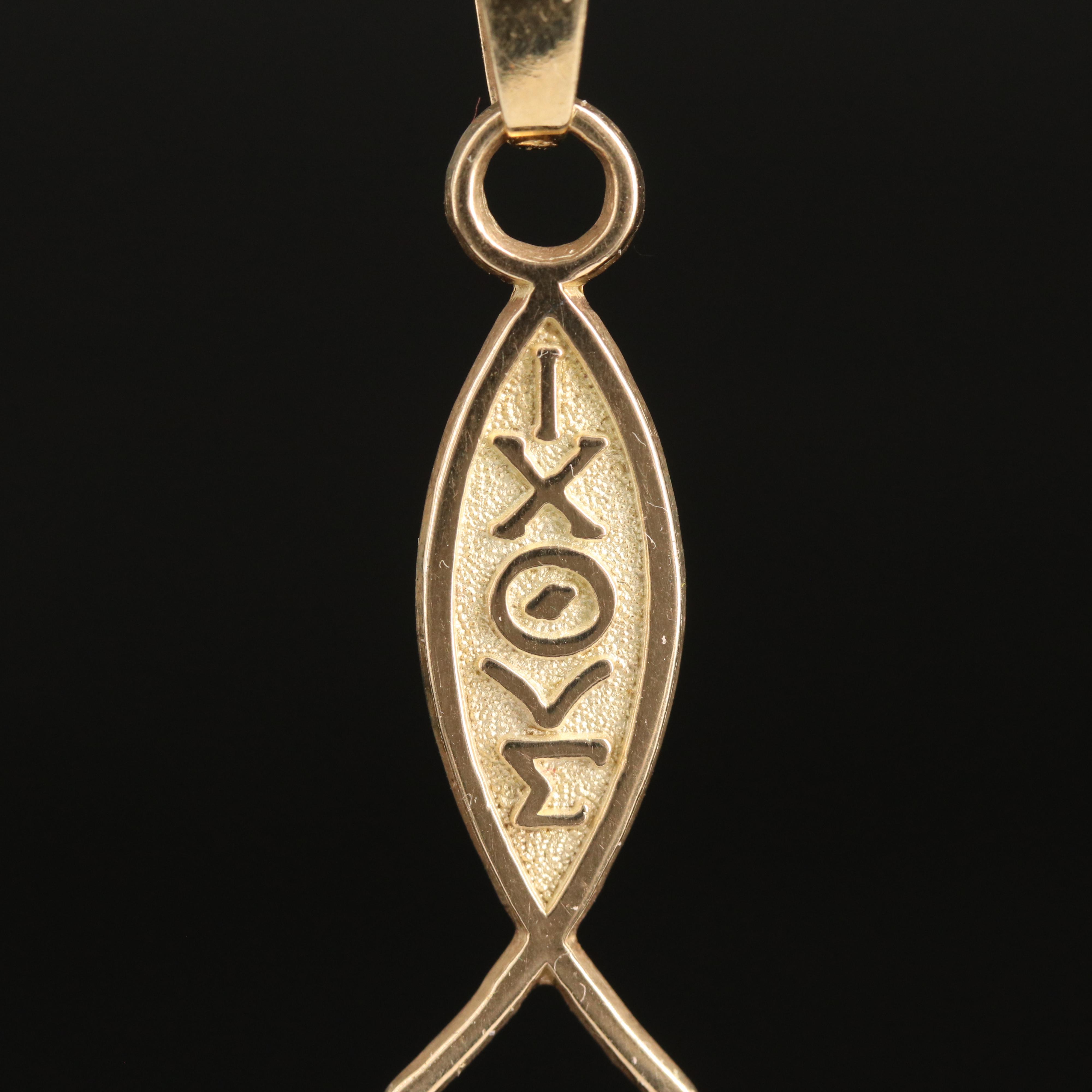 14K Icthys Pendant