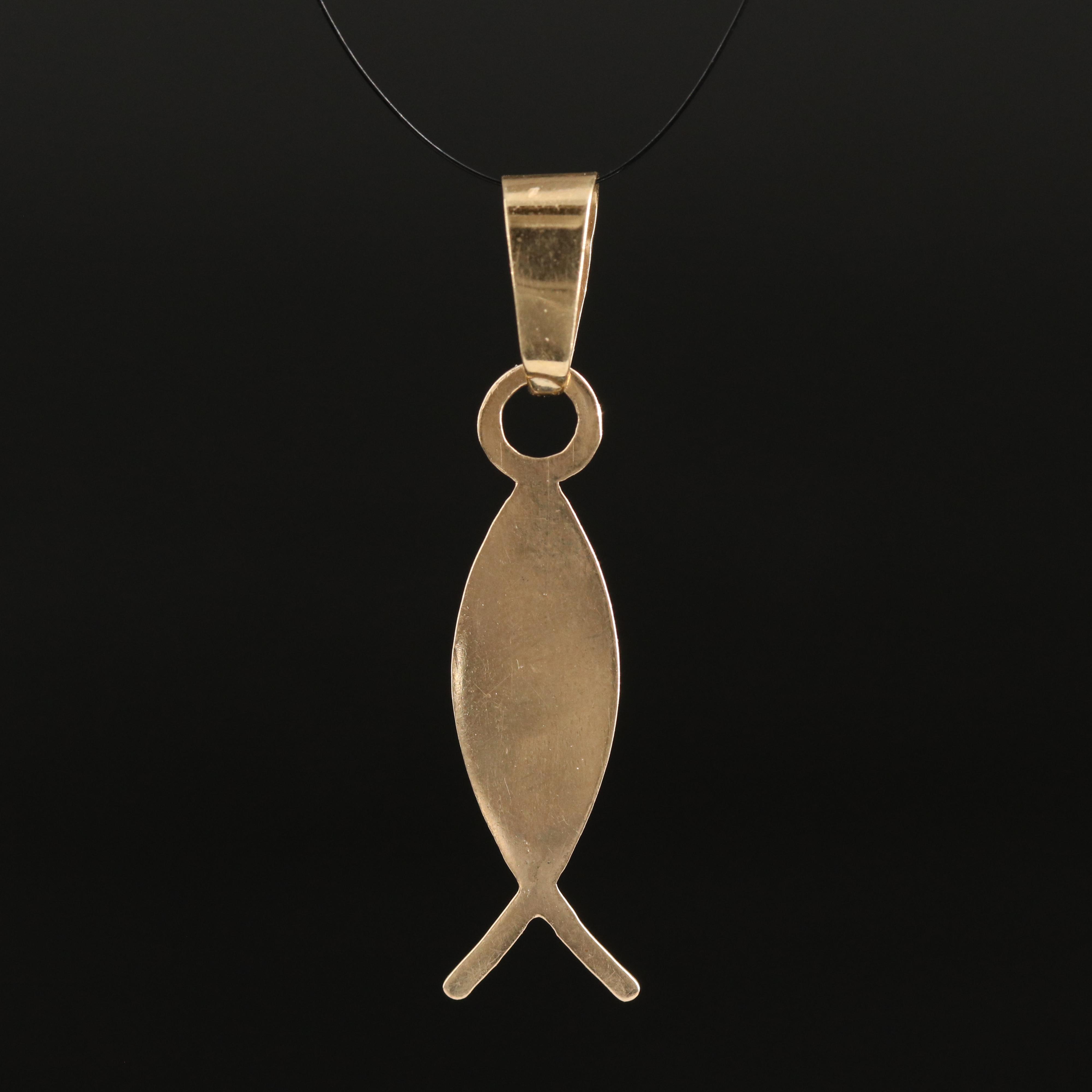 14K Icthys Pendant