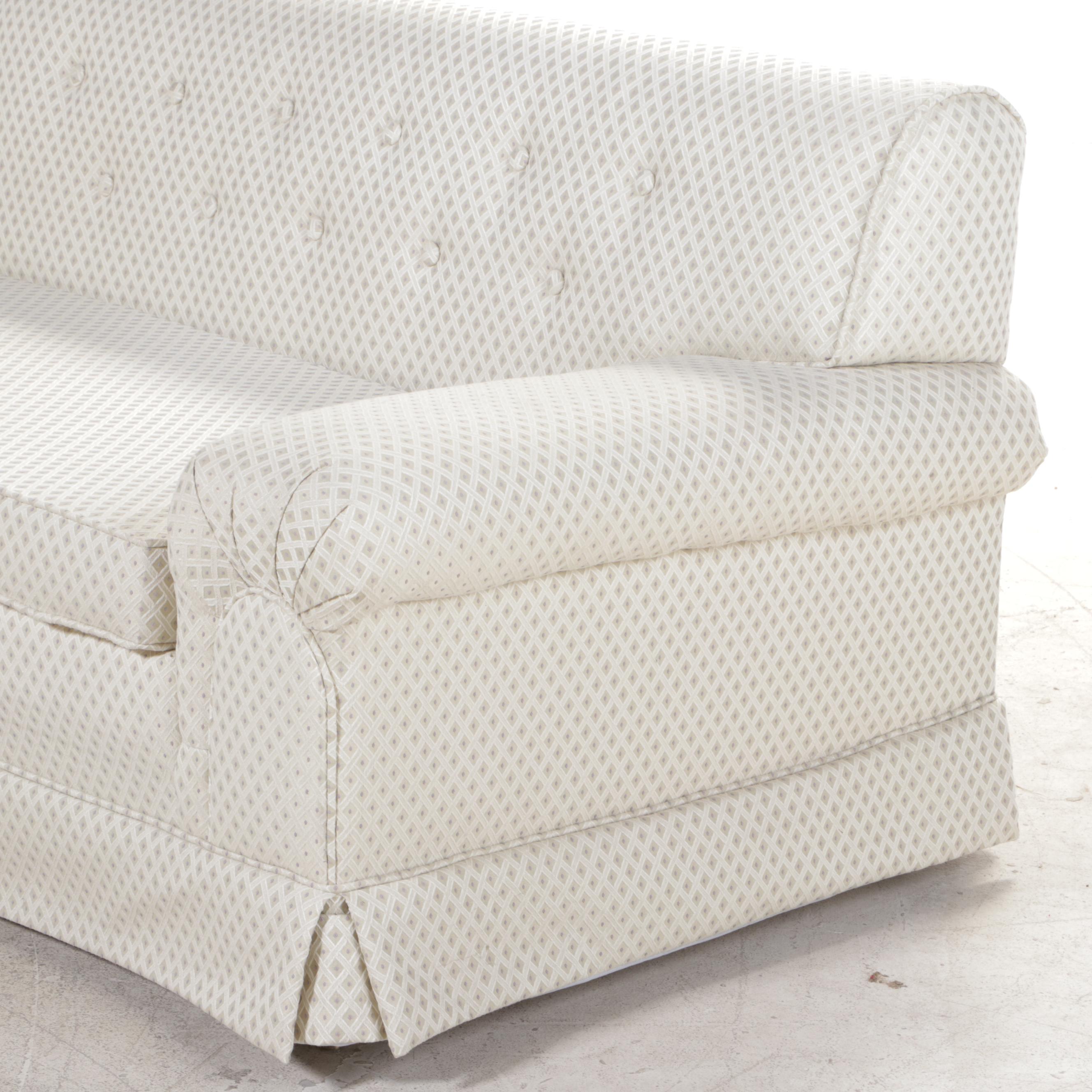 Three-Piece Flexsteel Mid Century Modern Buttoned-Down Sectional Sofa