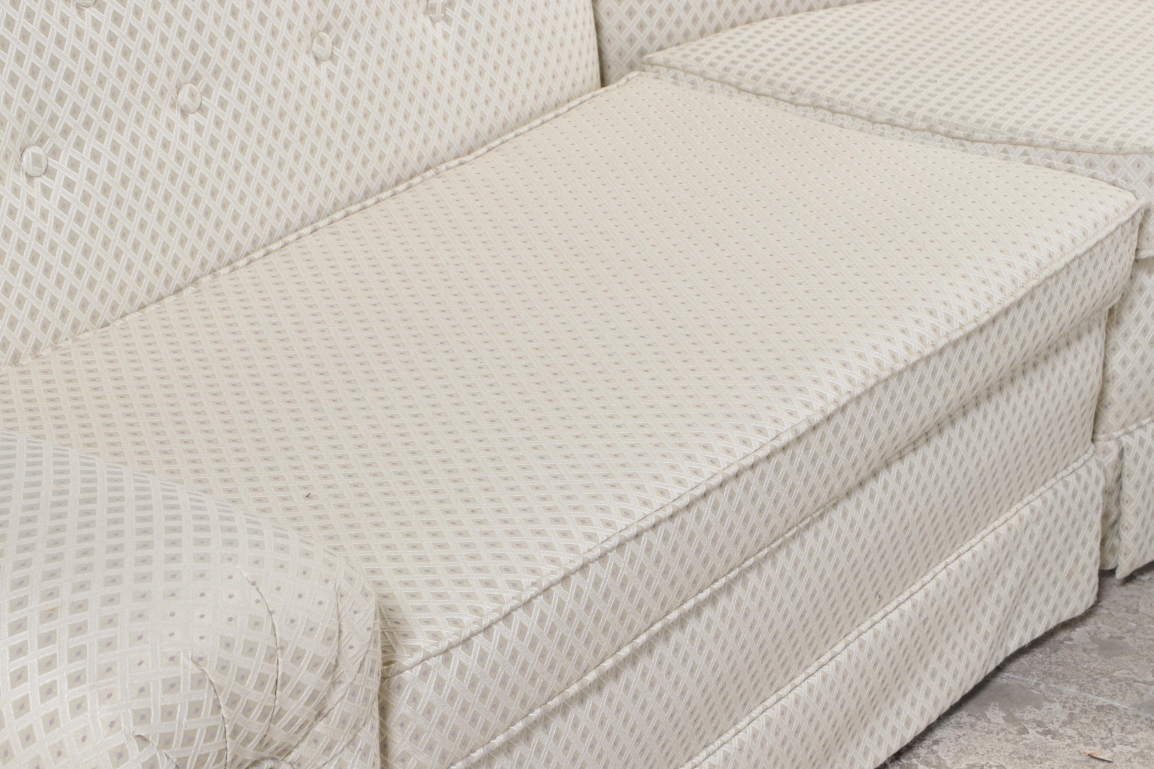 Three-Piece Flexsteel Mid Century Modern Buttoned-Down Sectional Sofa