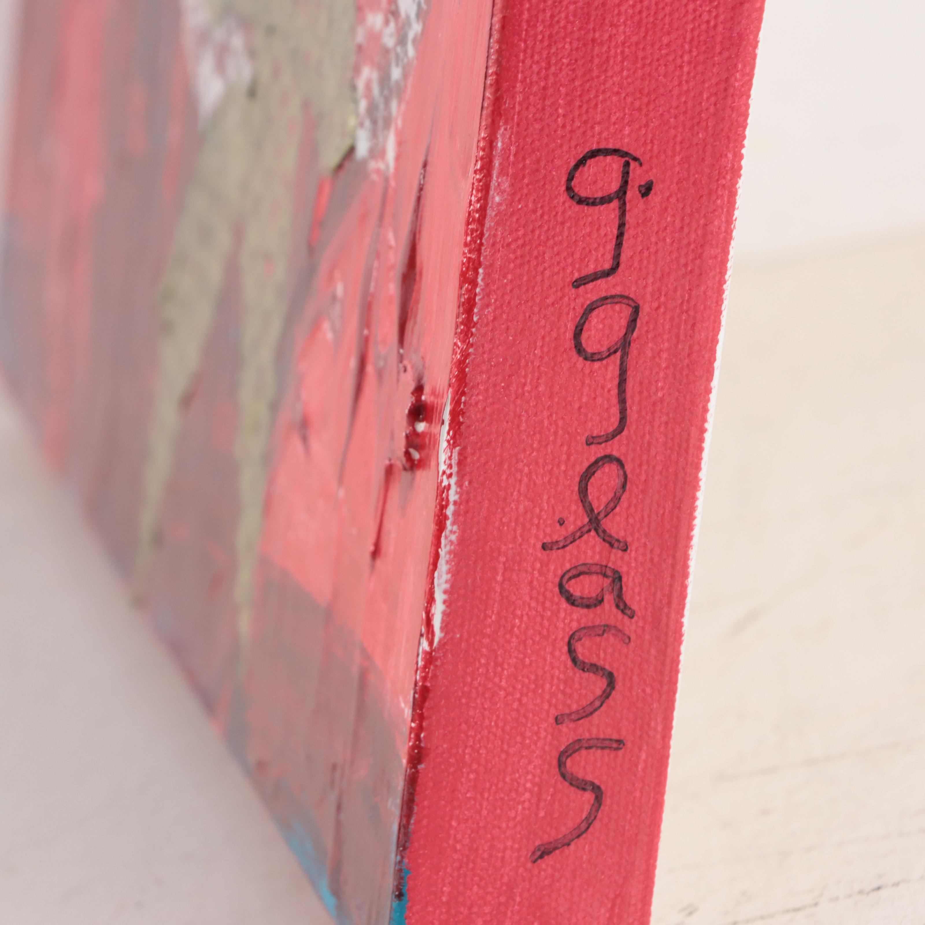 George Glass Figural Mixed Media Painting "Face of Color," 21st Century