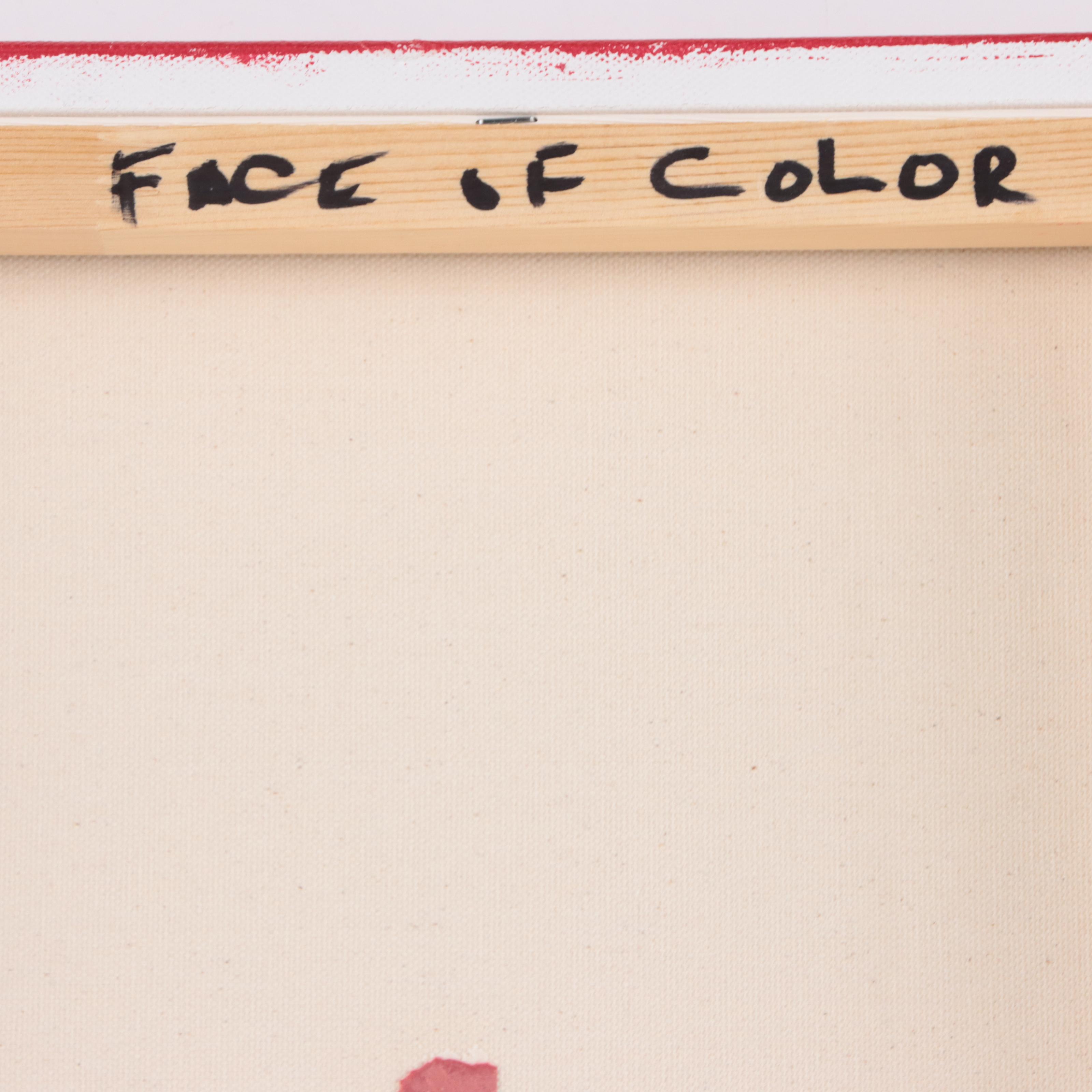 George Glass Figural Mixed Media Painting "Face of Color," 21st Century