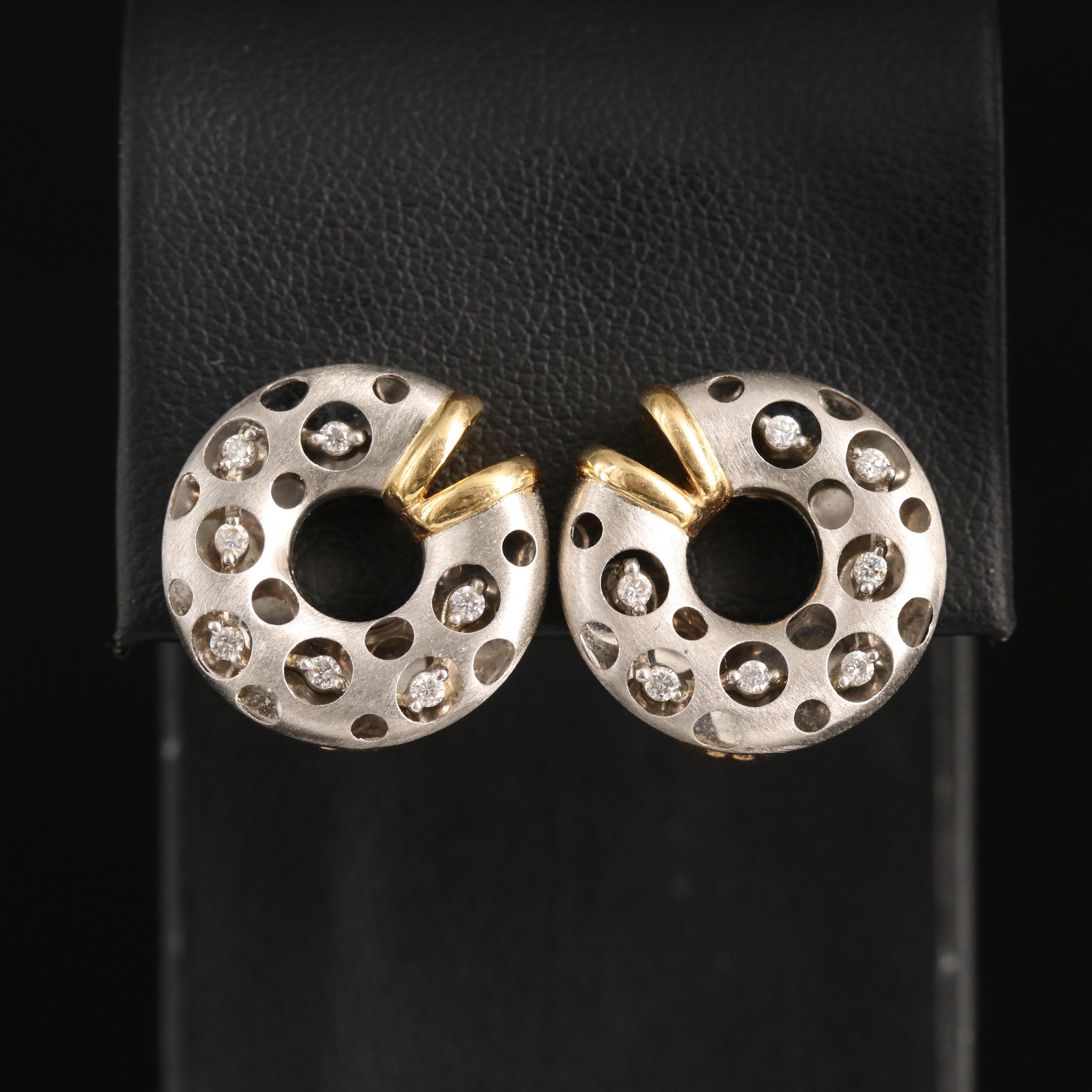 Platinum 0.22 CTW Diamond Earrings with 18K Accents