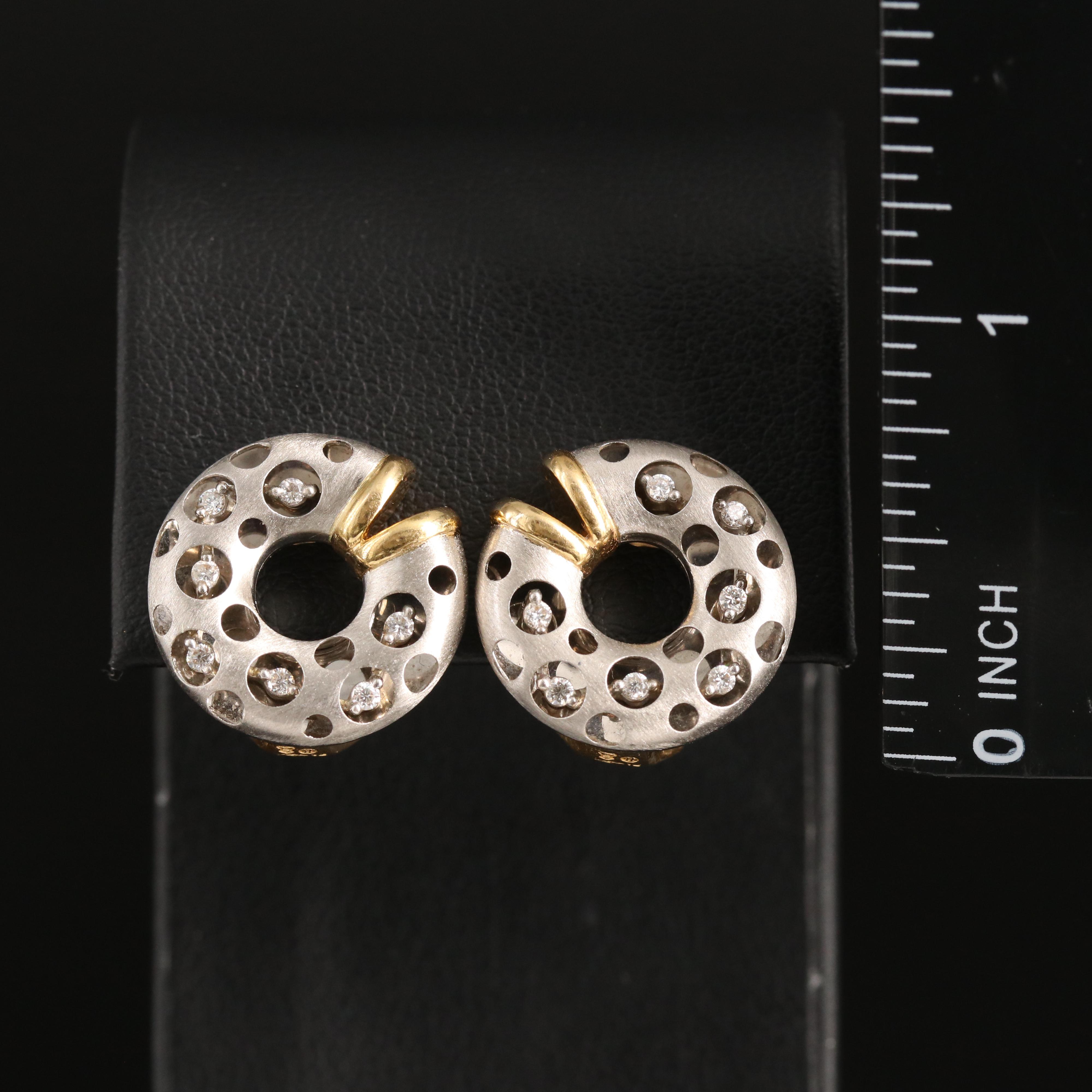 Platinum 0.22 CTW Diamond Earrings with 18K Accents