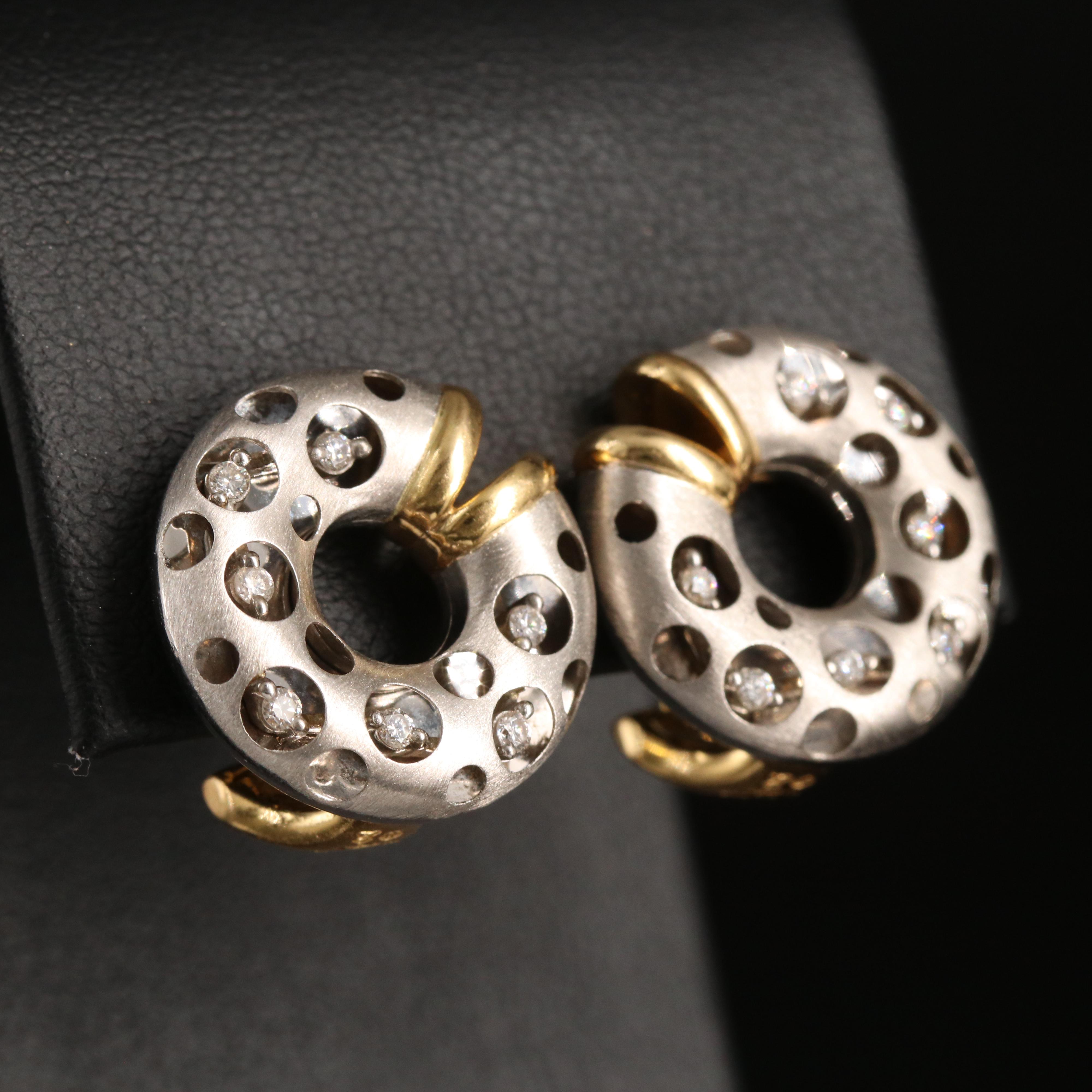 Platinum 0.22 CTW Diamond Earrings with 18K Accents