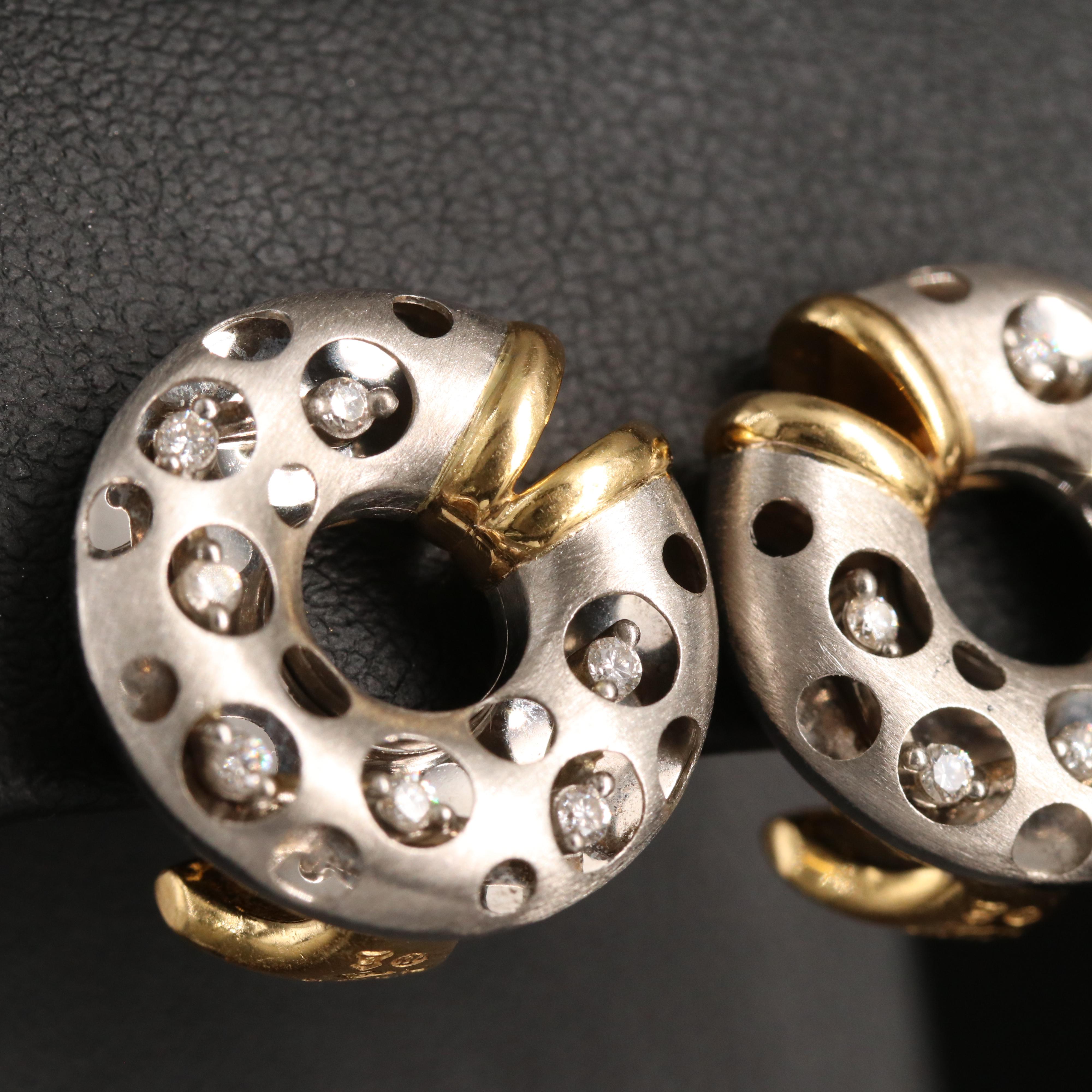 Platinum 0.22 CTW Diamond Earrings with 18K Accents