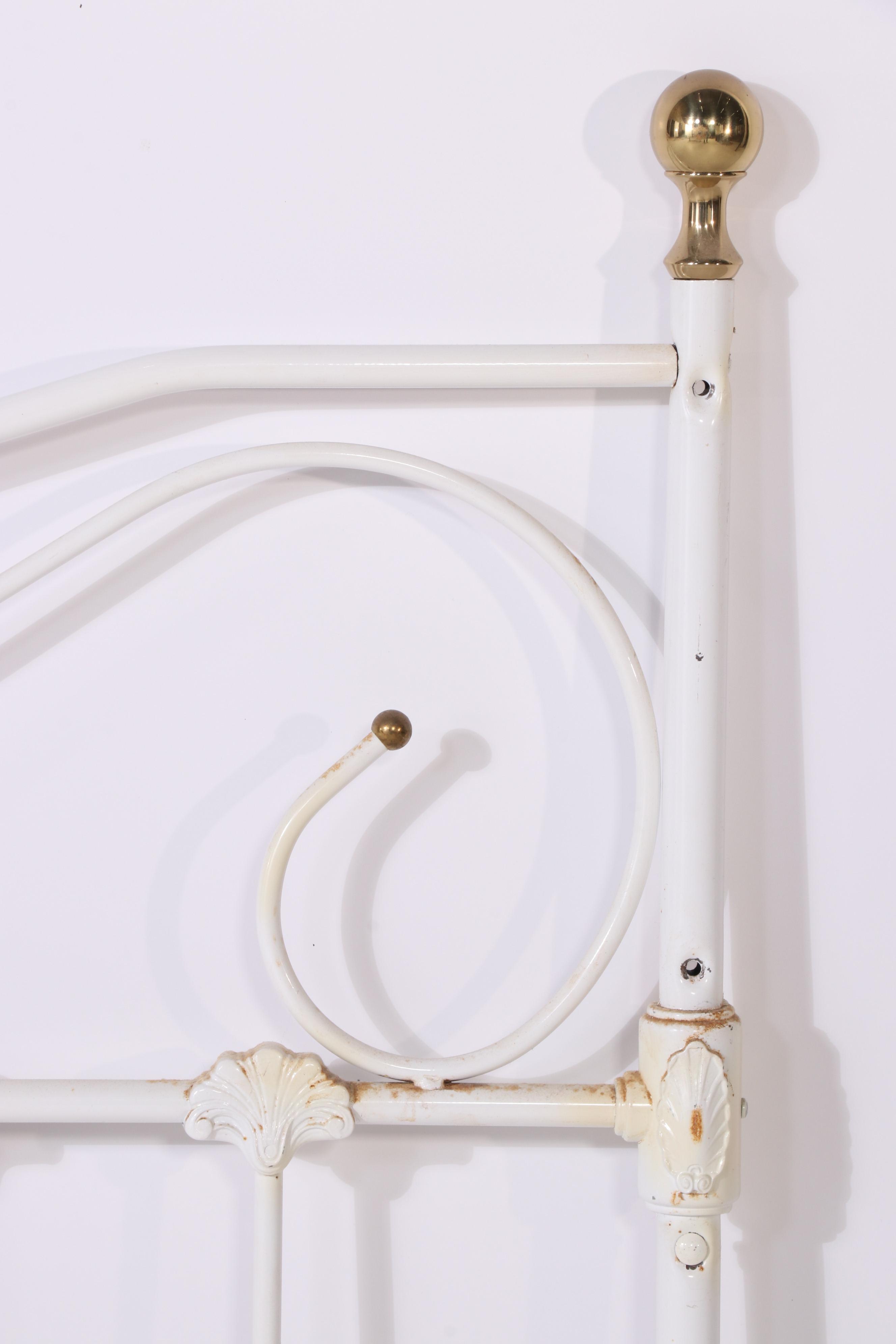 Victorian Style Painted Iron and Brass Day Bed Frame