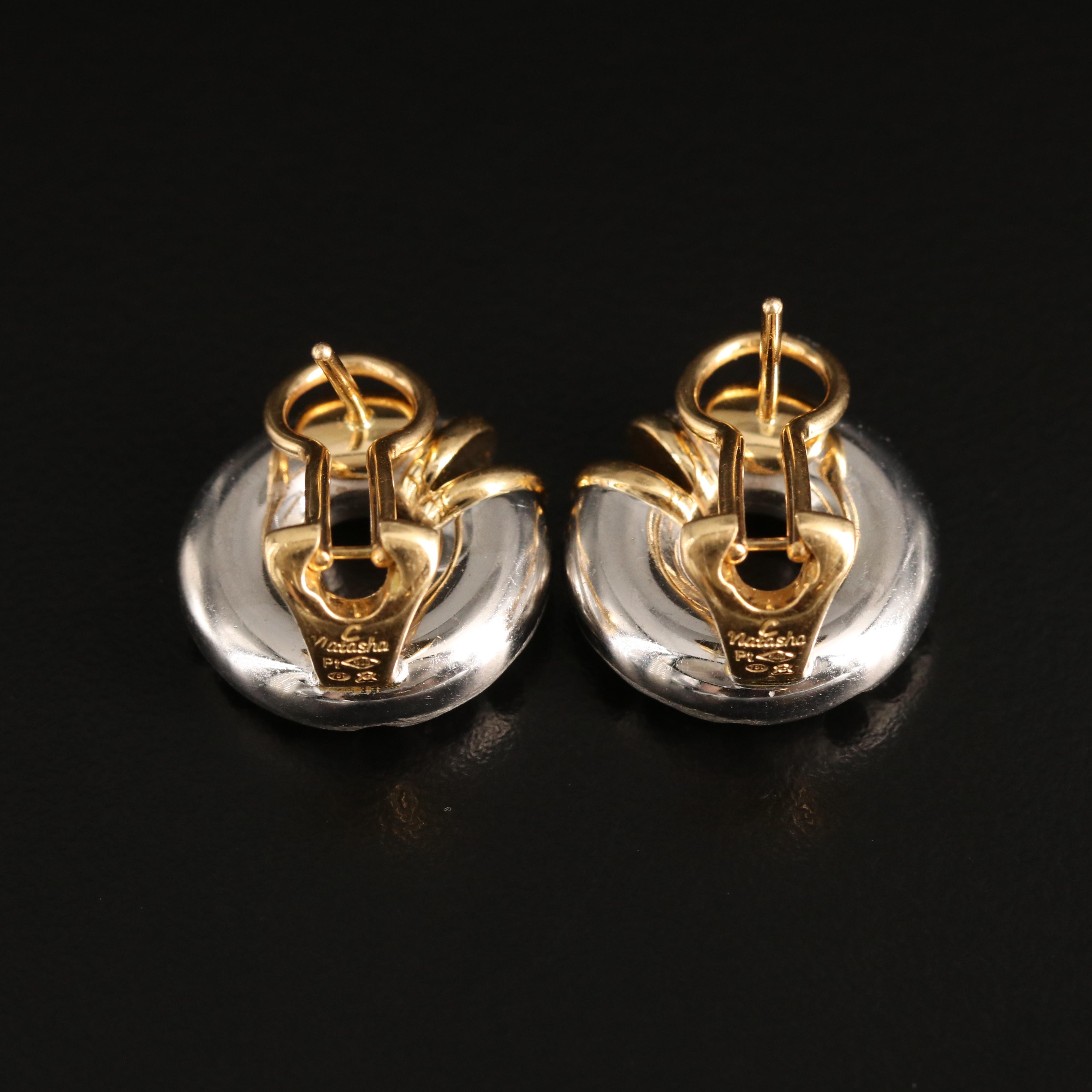 Platinum 0.22 CTW Diamond Earrings with 18K Accents