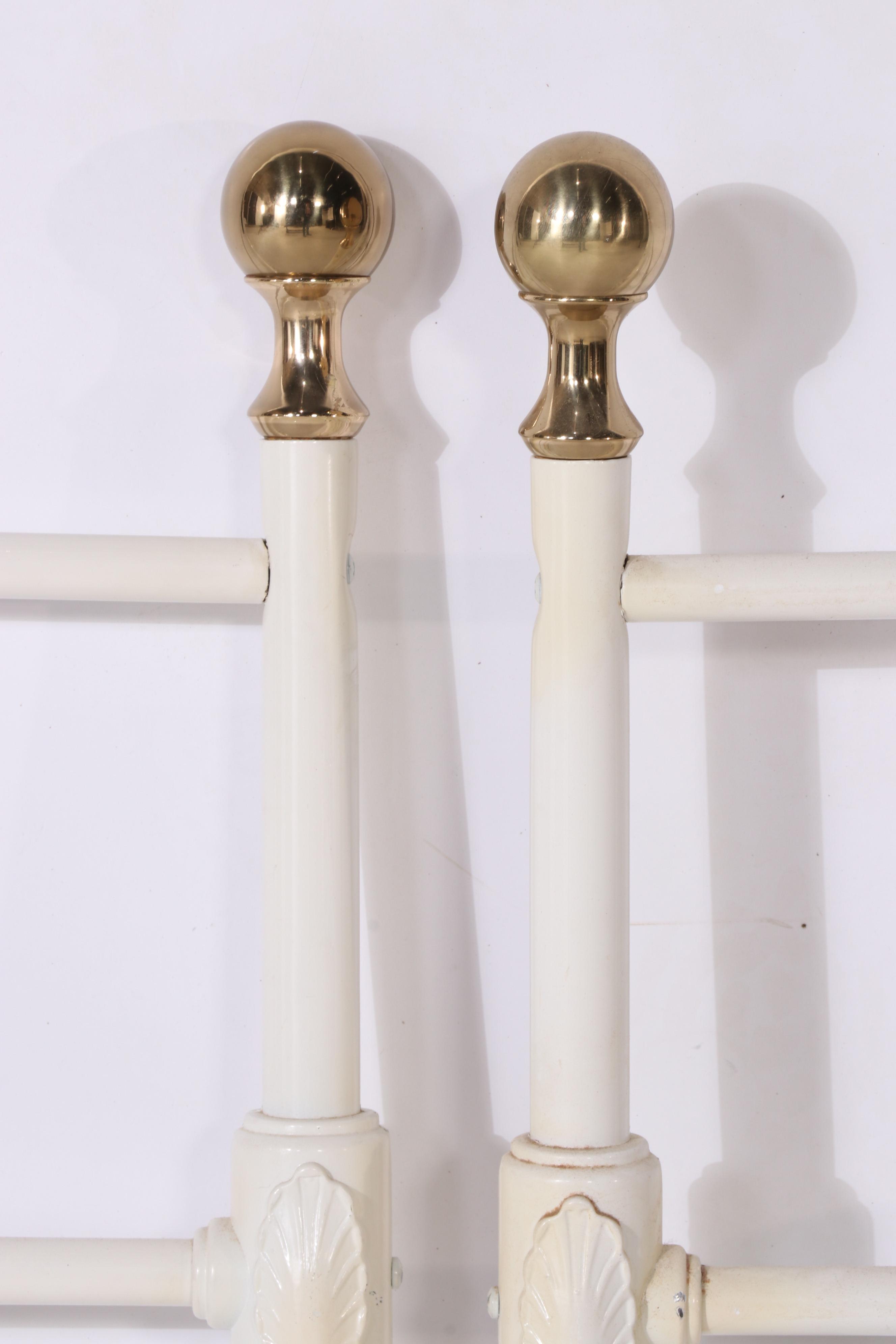 Victorian Style Painted Iron and Brass Day Bed Frame