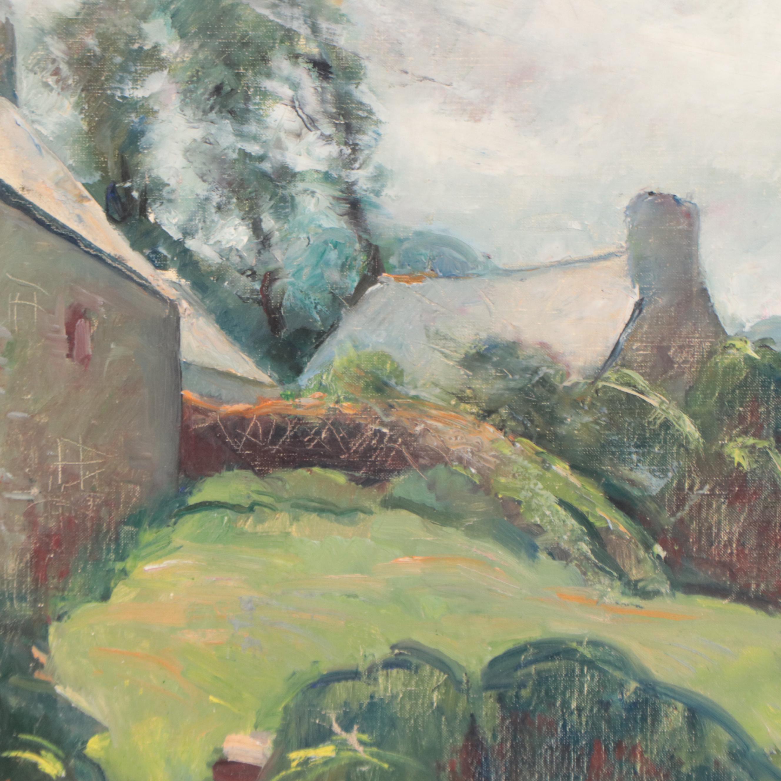 Oil Painting of Village Houses