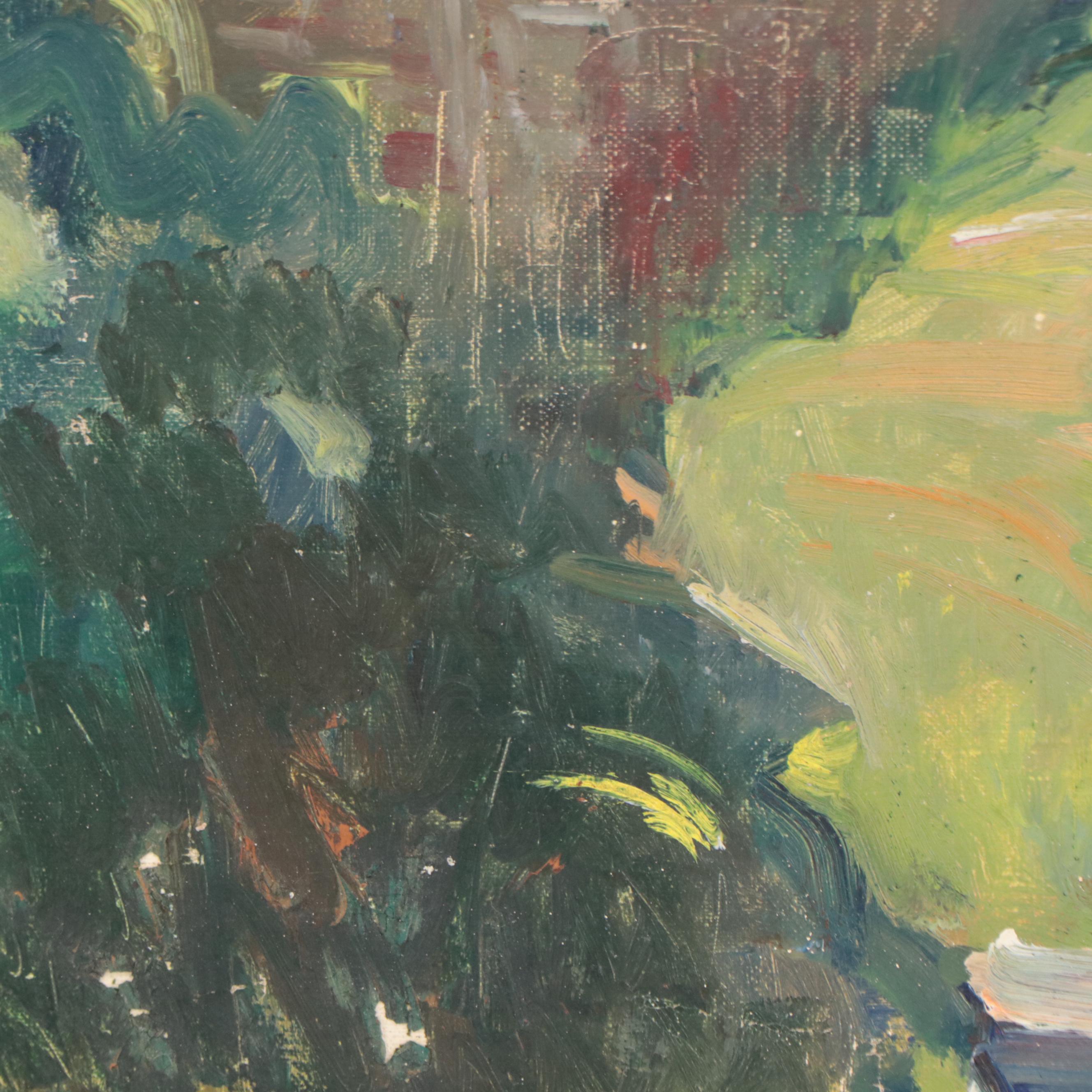 Oil Painting of Village Houses