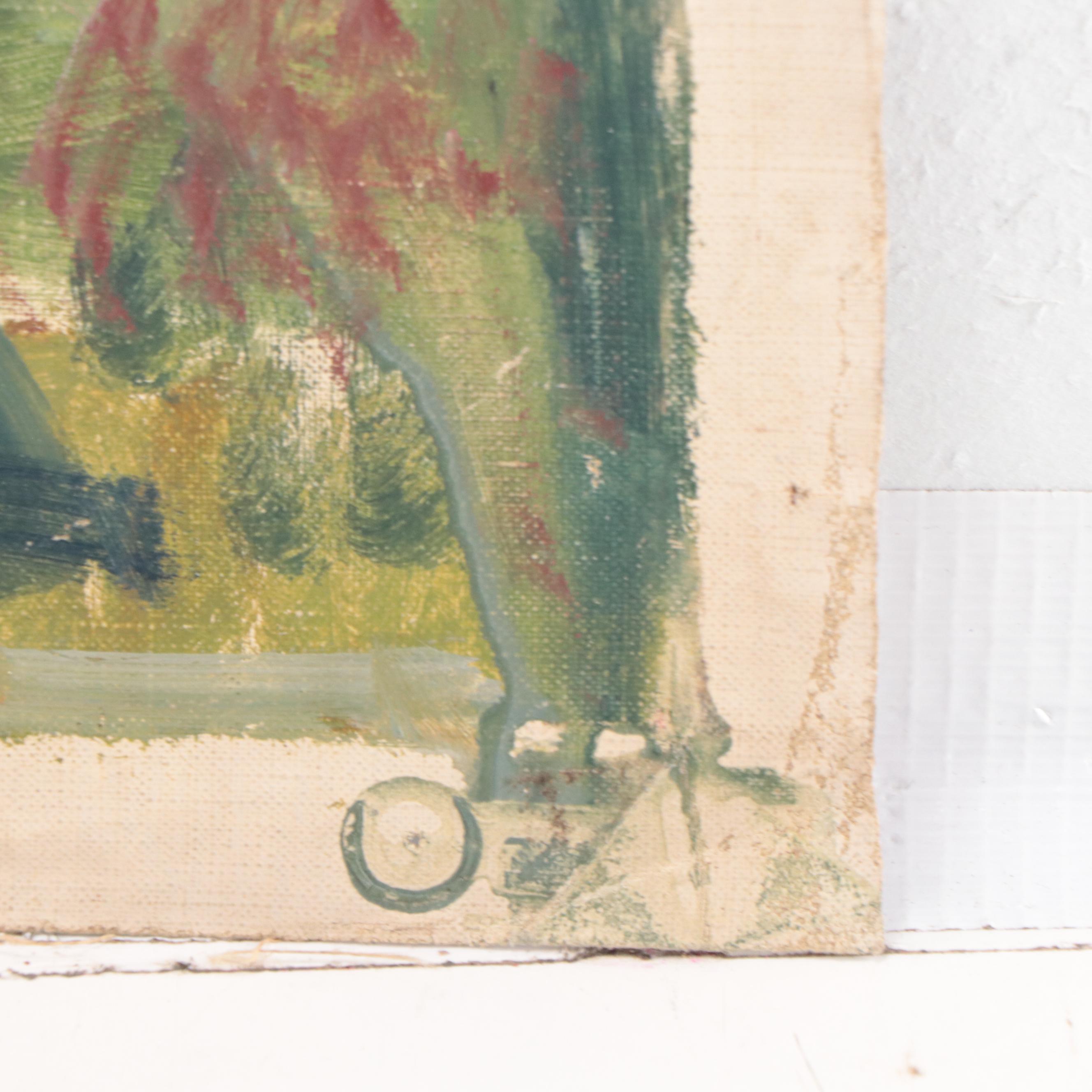 Oil Painting of Village Houses