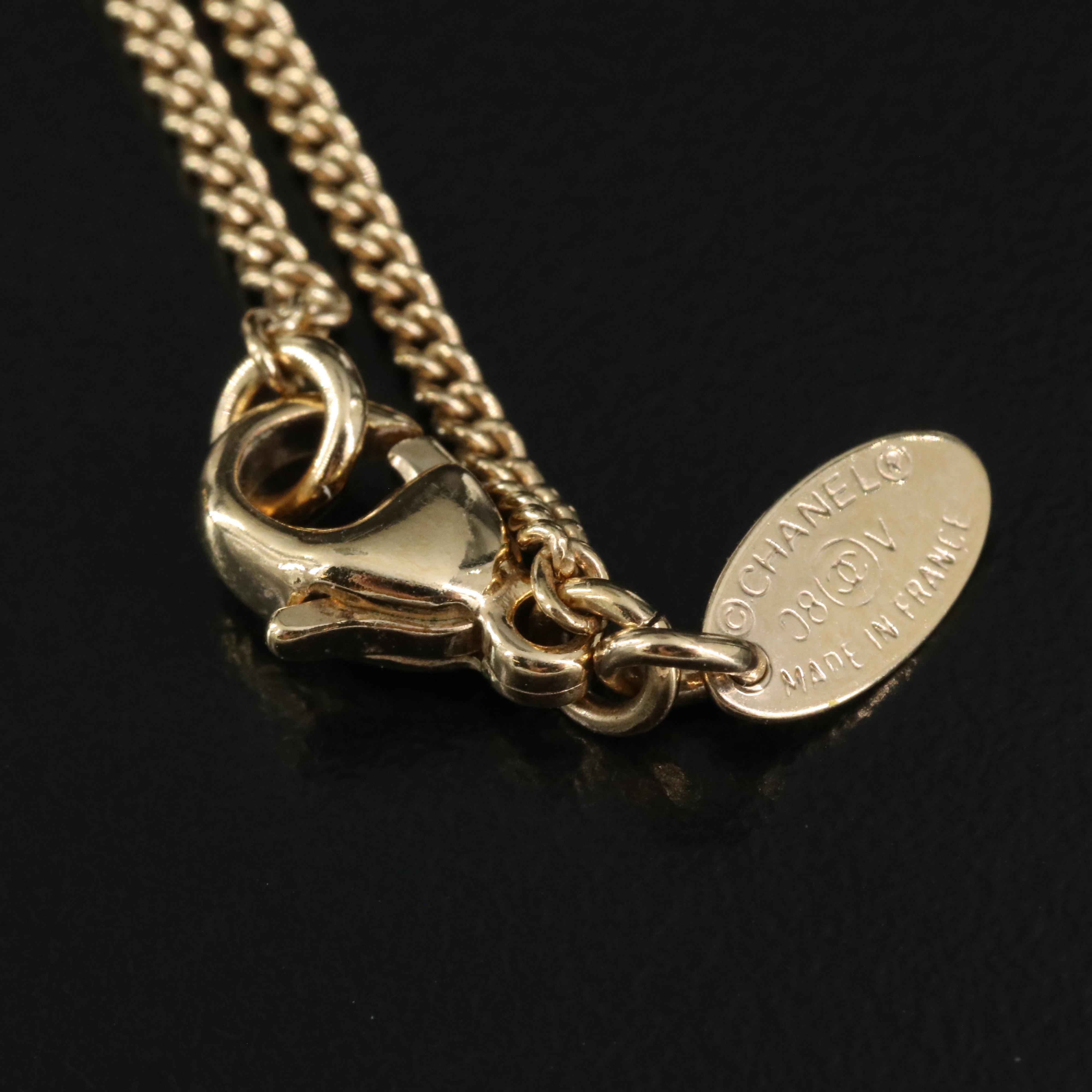 Chanel Enamel Interlocking C Pendant Necklace