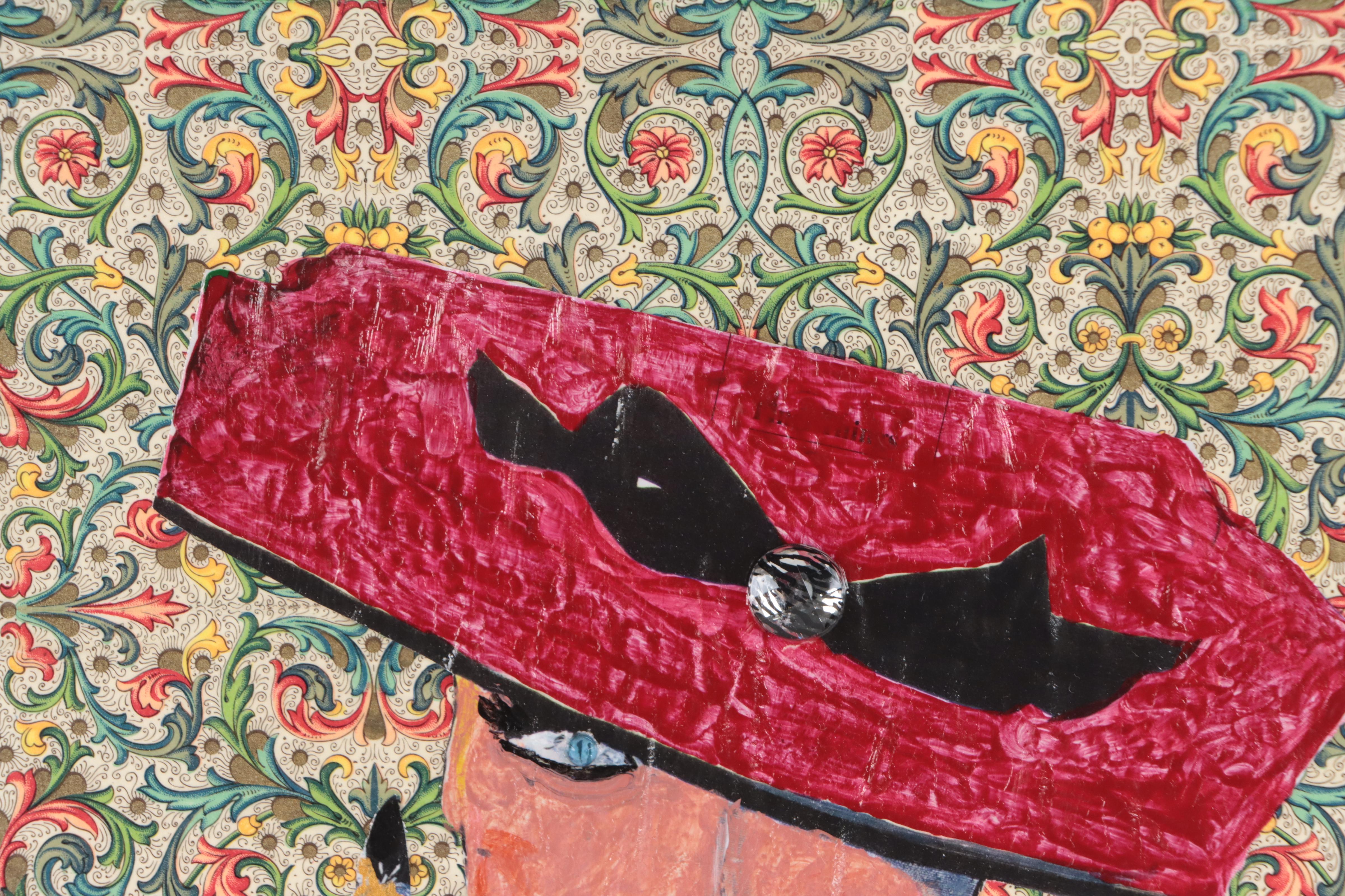 George Glass Mixed Media Painting "Off to Paris," 21st Century