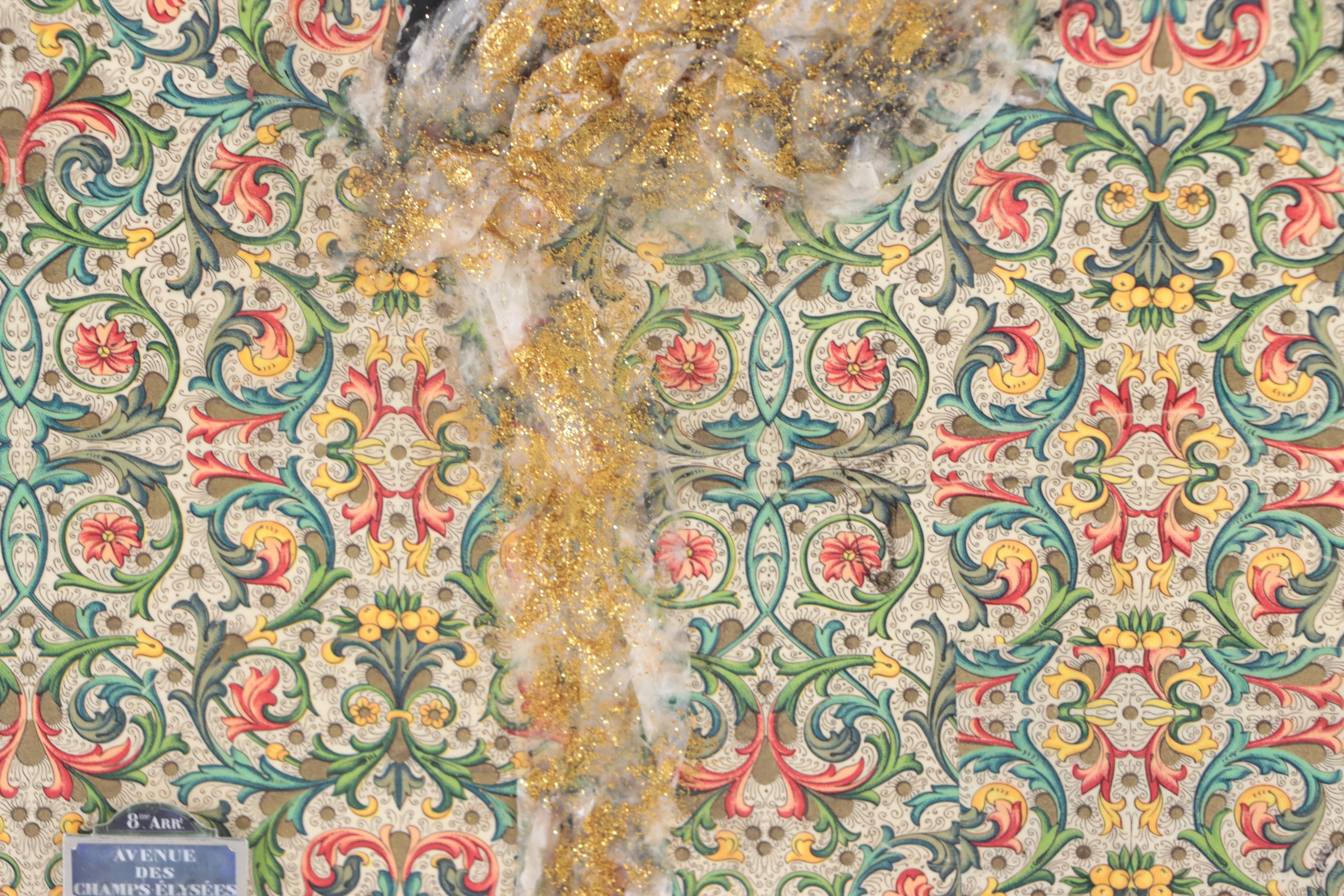 George Glass Mixed Media Painting "Off to Paris," 21st Century