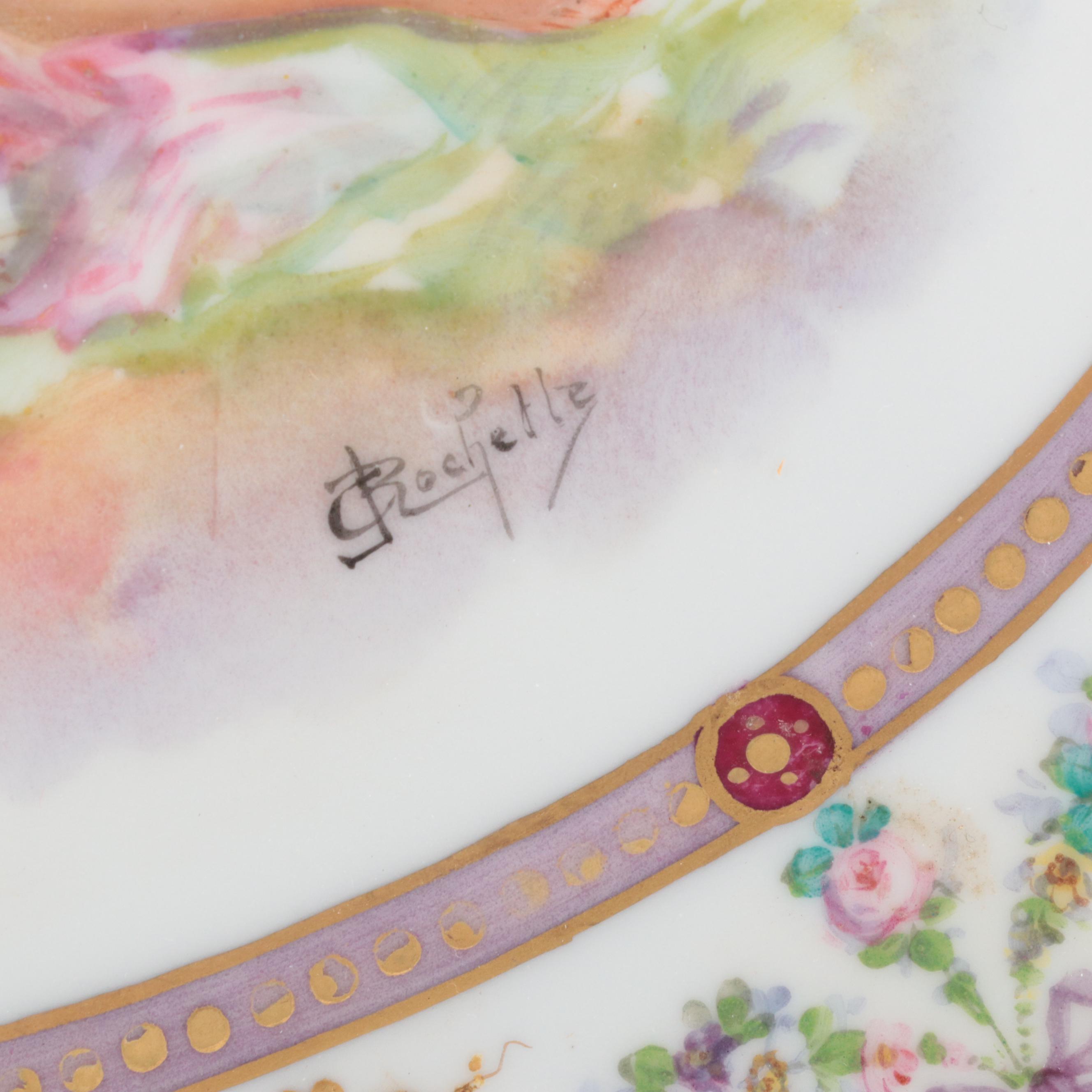 Sèvres Gilt Metal Mounted Bleu Céleste Hand-Painted Porcelain Tray