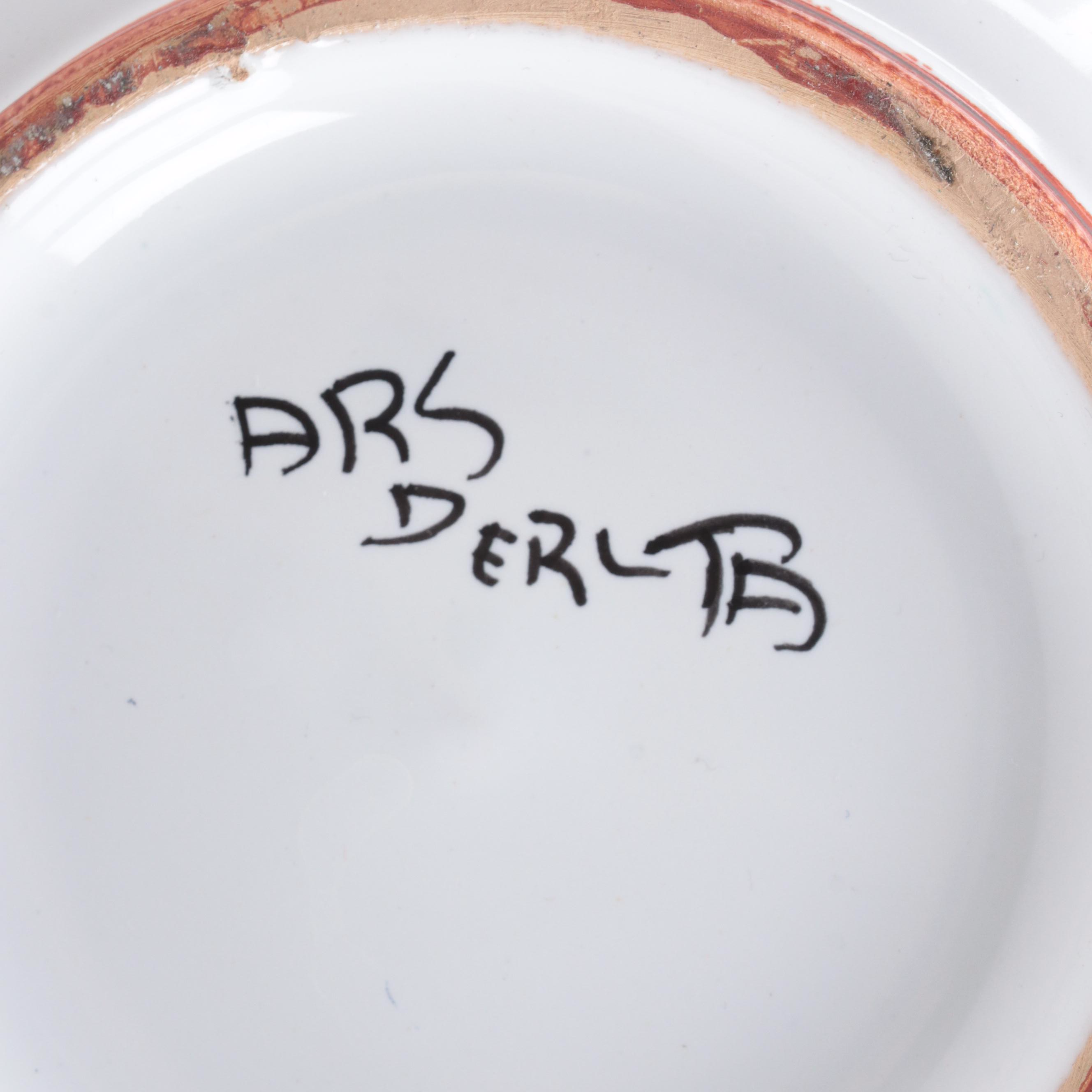 Italian Detura Majolica Teapot and Canoe