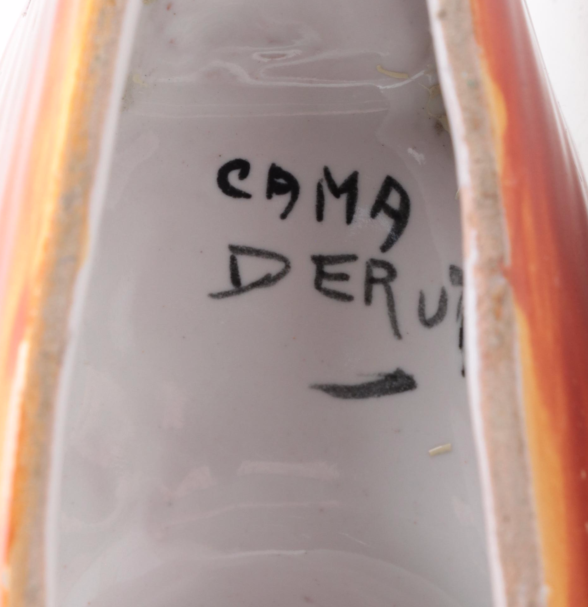 Italian Detura Majolica Teapot and Canoe