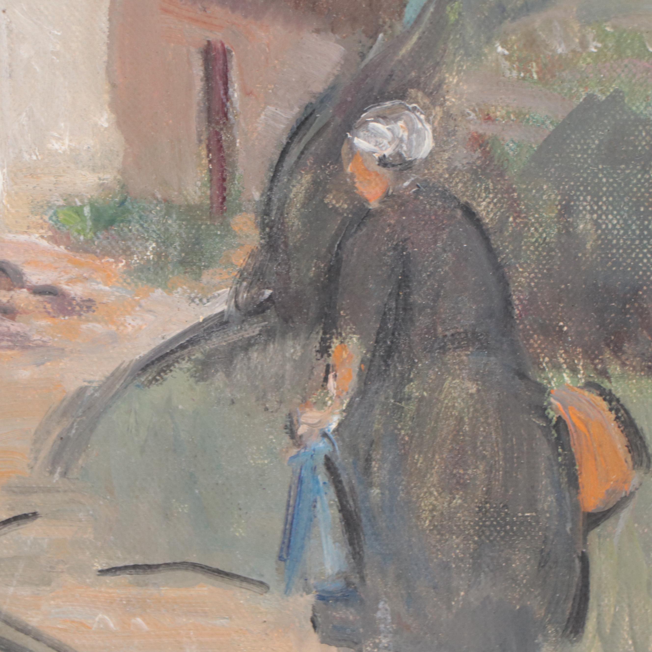 Oil Painting of Village House