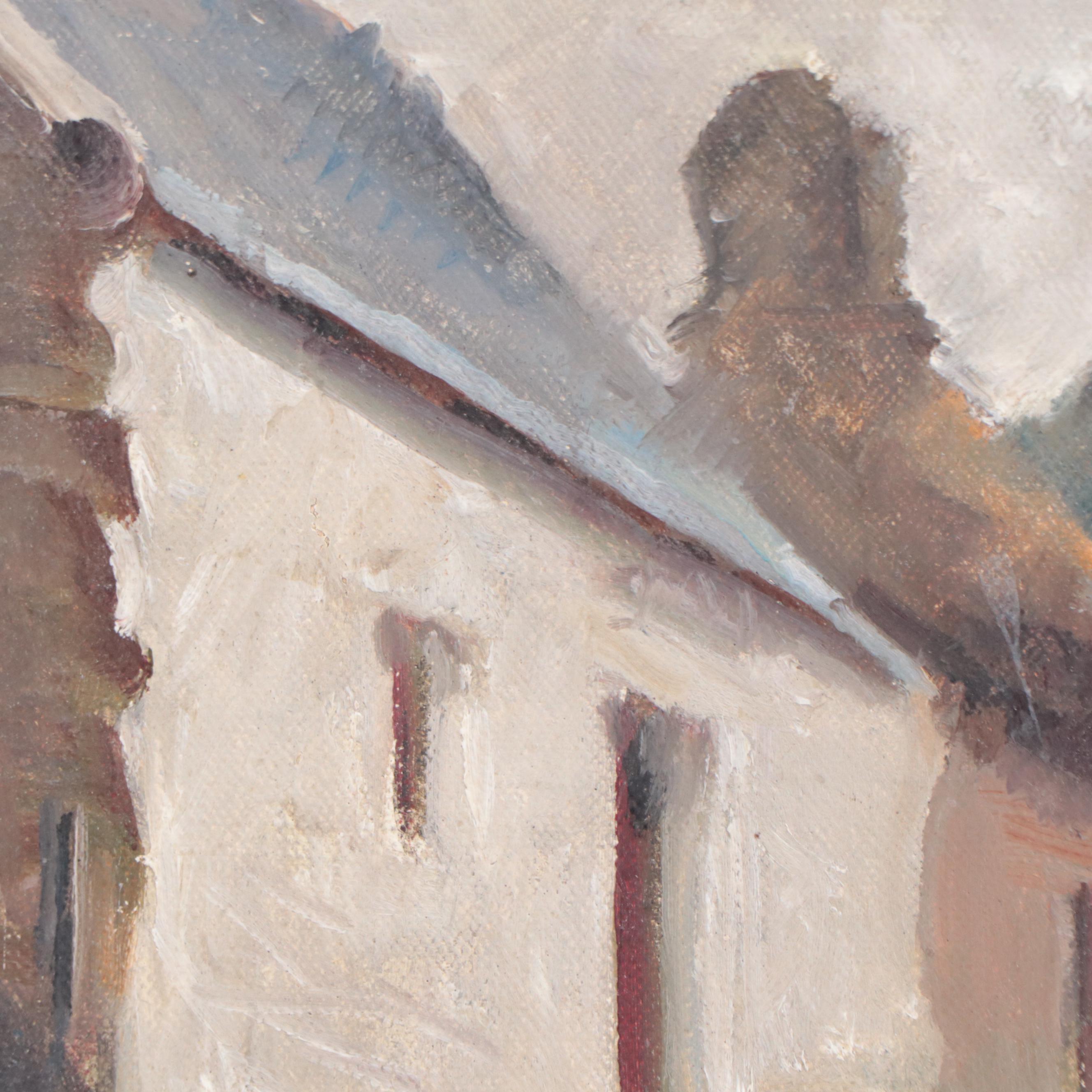 Oil Painting of Village House