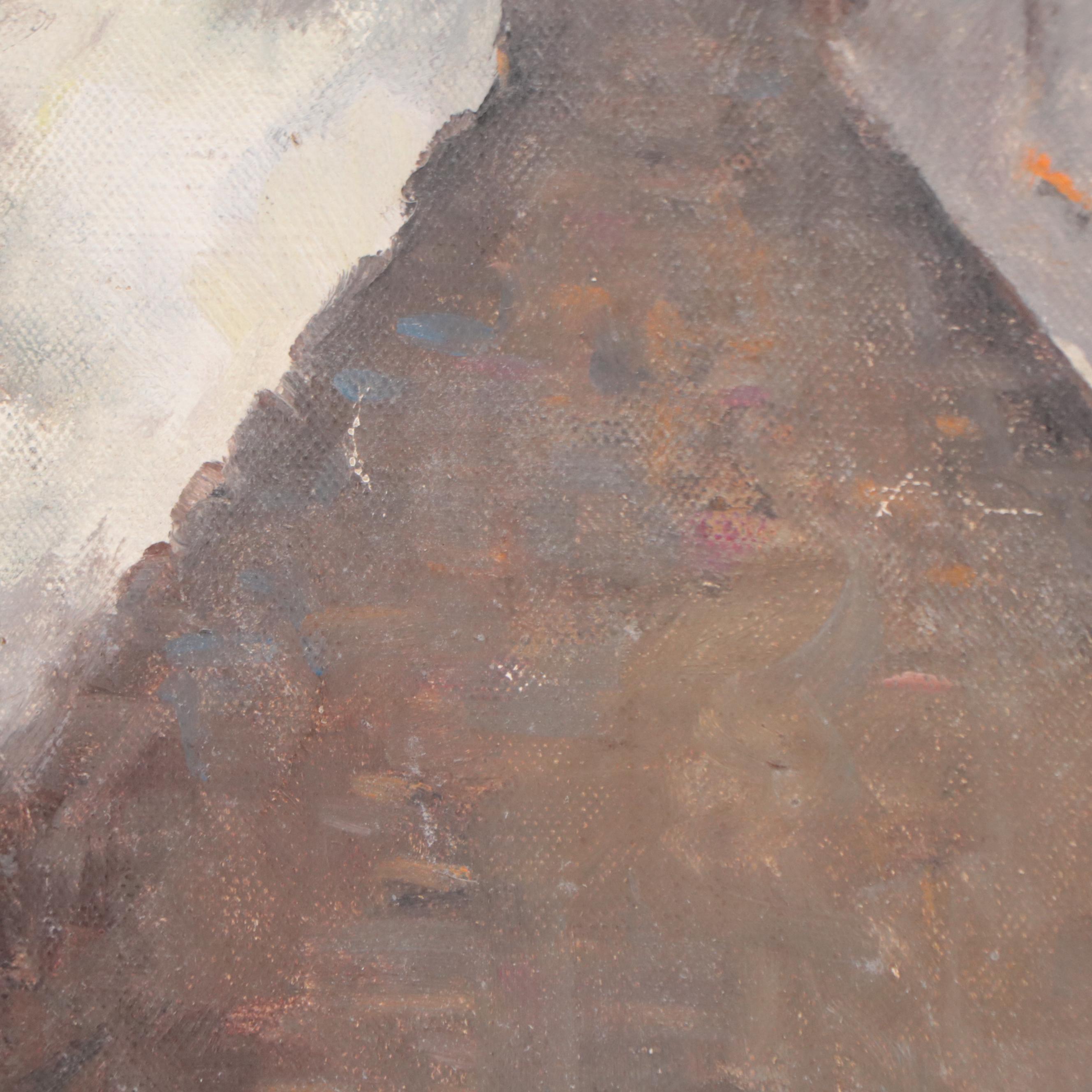 Oil Painting of Village House