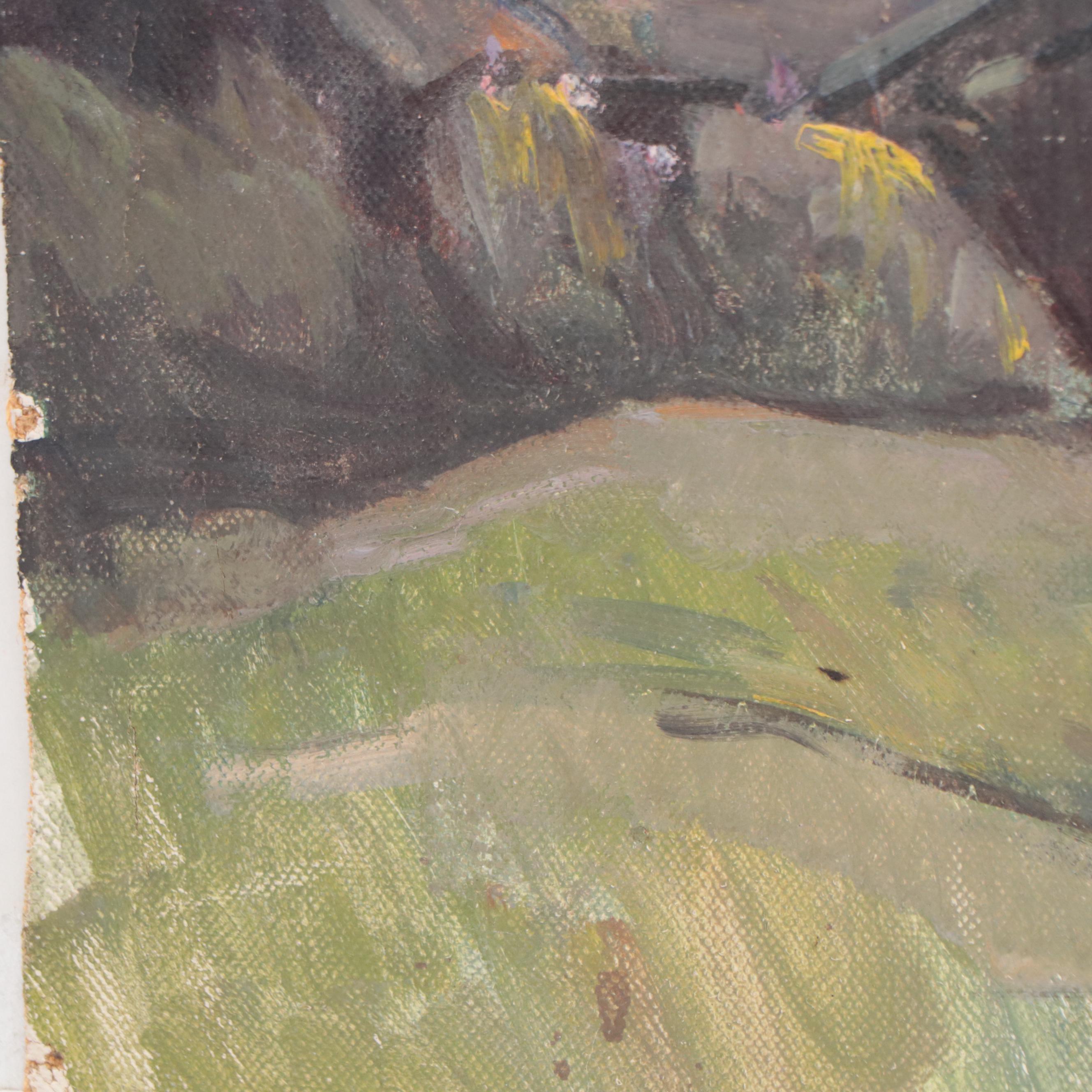 Oil Painting of Village House