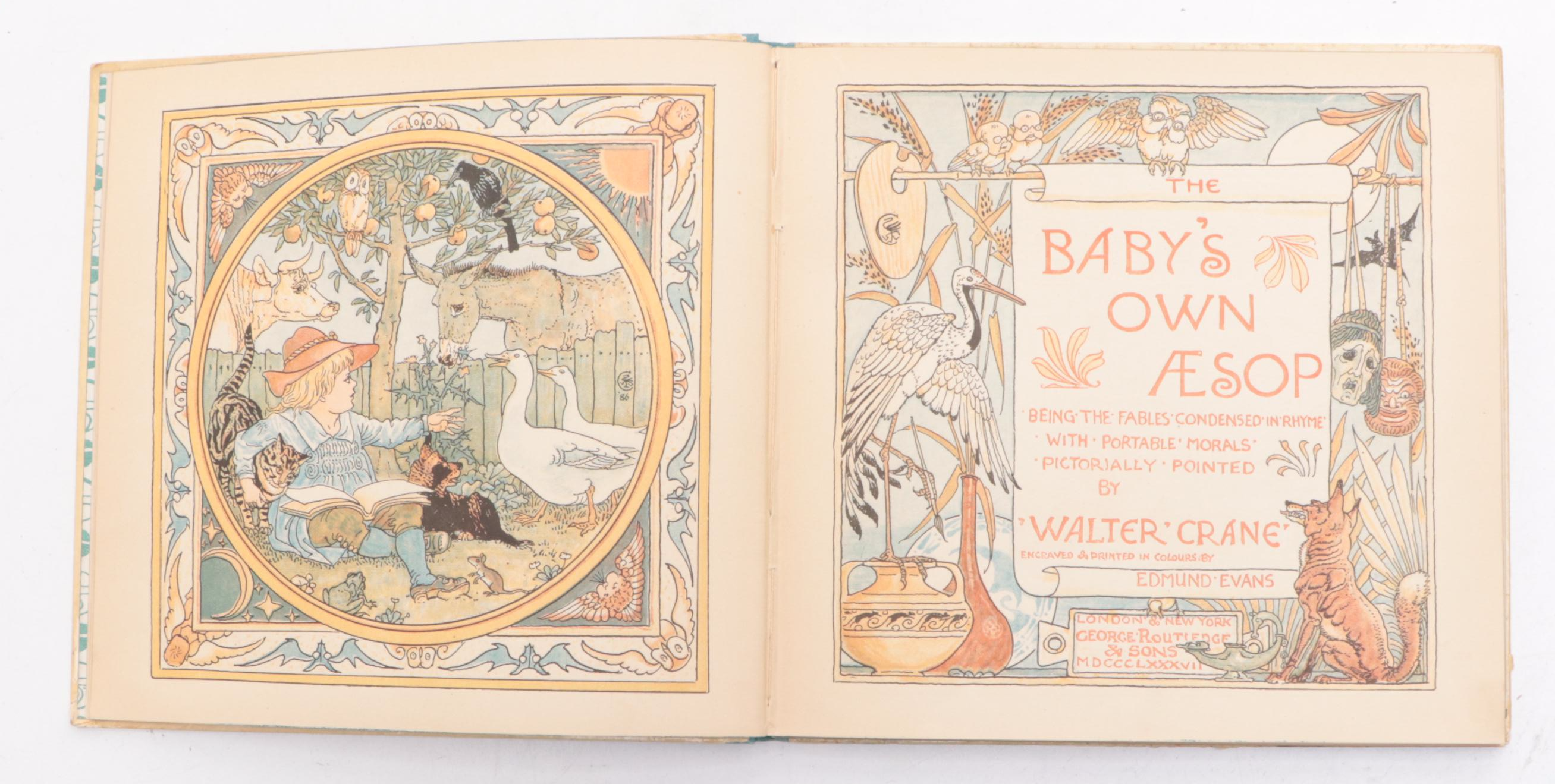 Signed and Illustrated "The Baby's Own Æsop" by Walter Crane, Late 19th Century