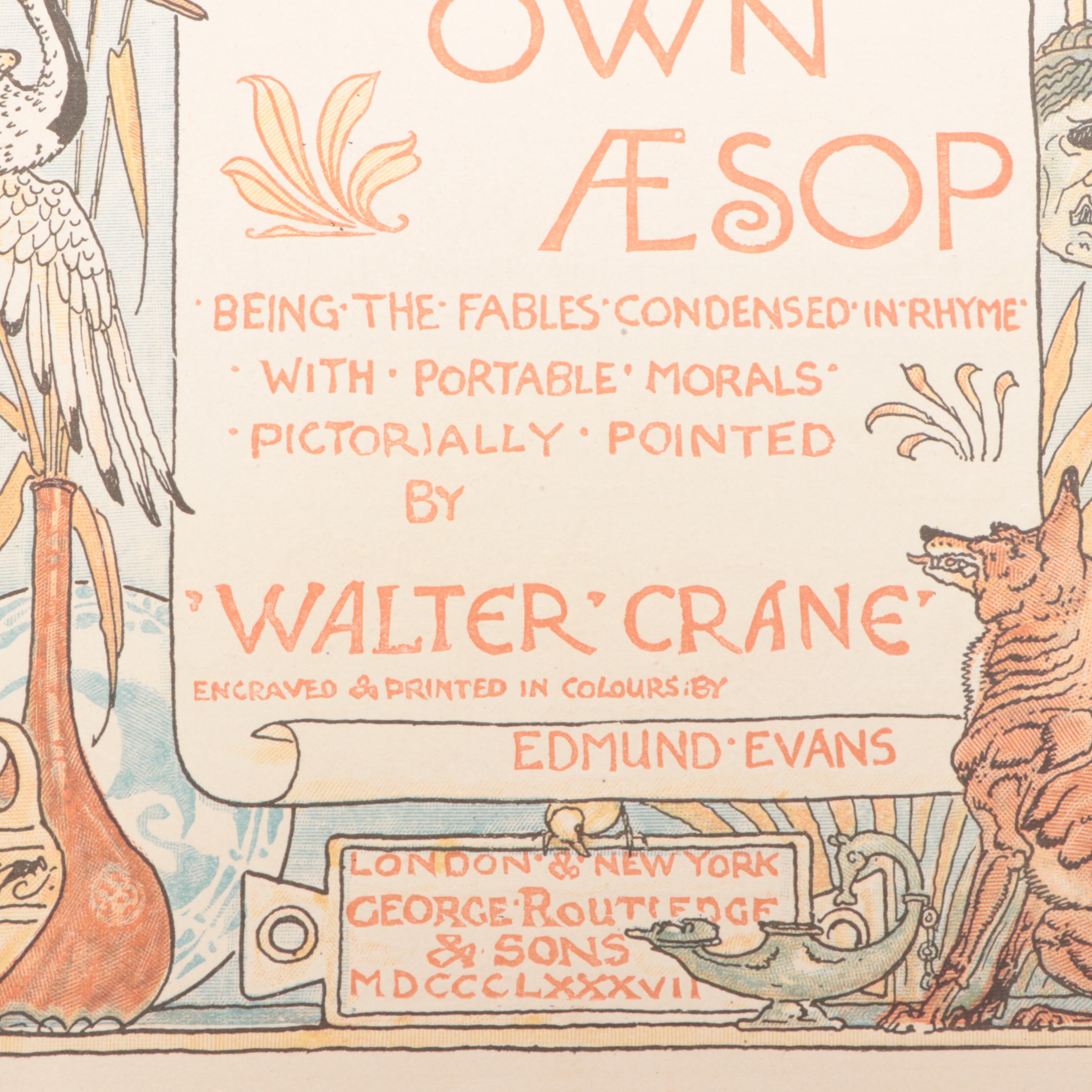 Signed and Illustrated "The Baby's Own Æsop" by Walter Crane, Late 19th Century