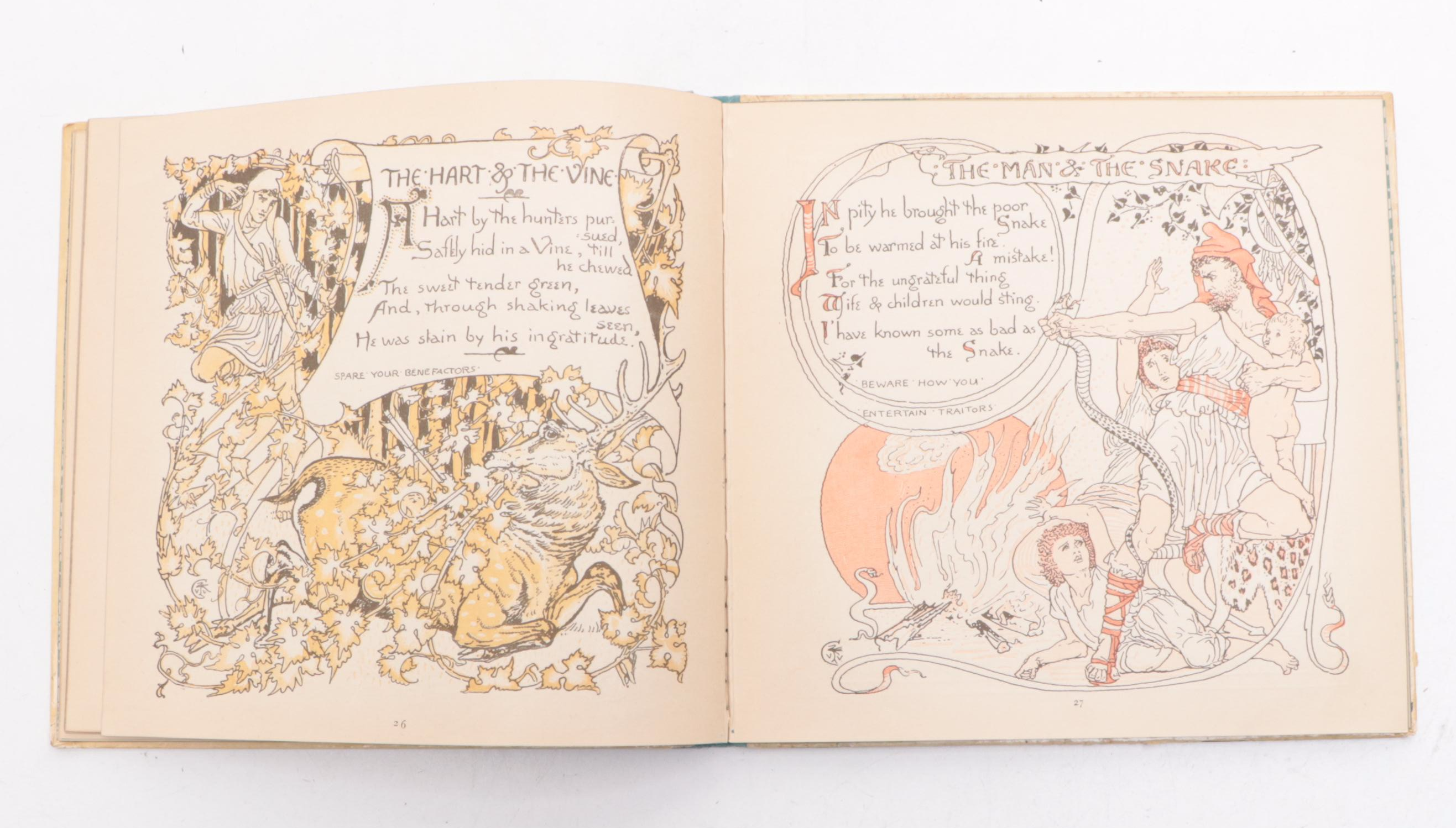 Signed and Illustrated "The Baby's Own Æsop" by Walter Crane, Late 19th Century