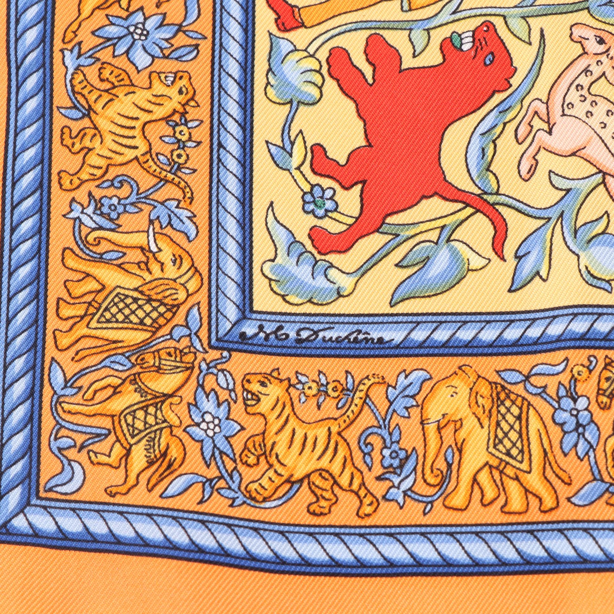 Hermès ''Chasse en Inde'' Scarf 90 in Silk Twill