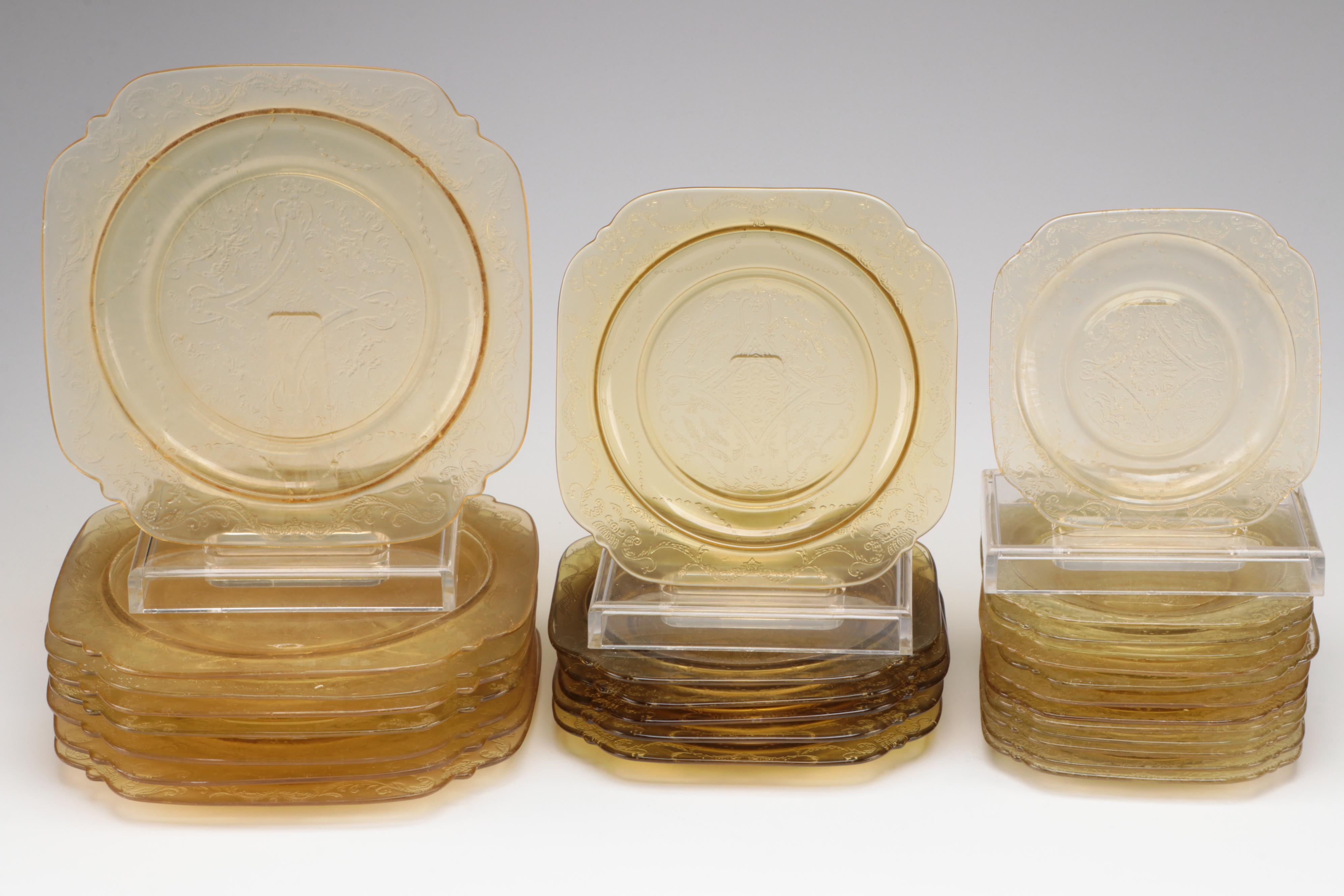 Indiana Glass "Recollection" Amber Glass Dinnerware and Serveware