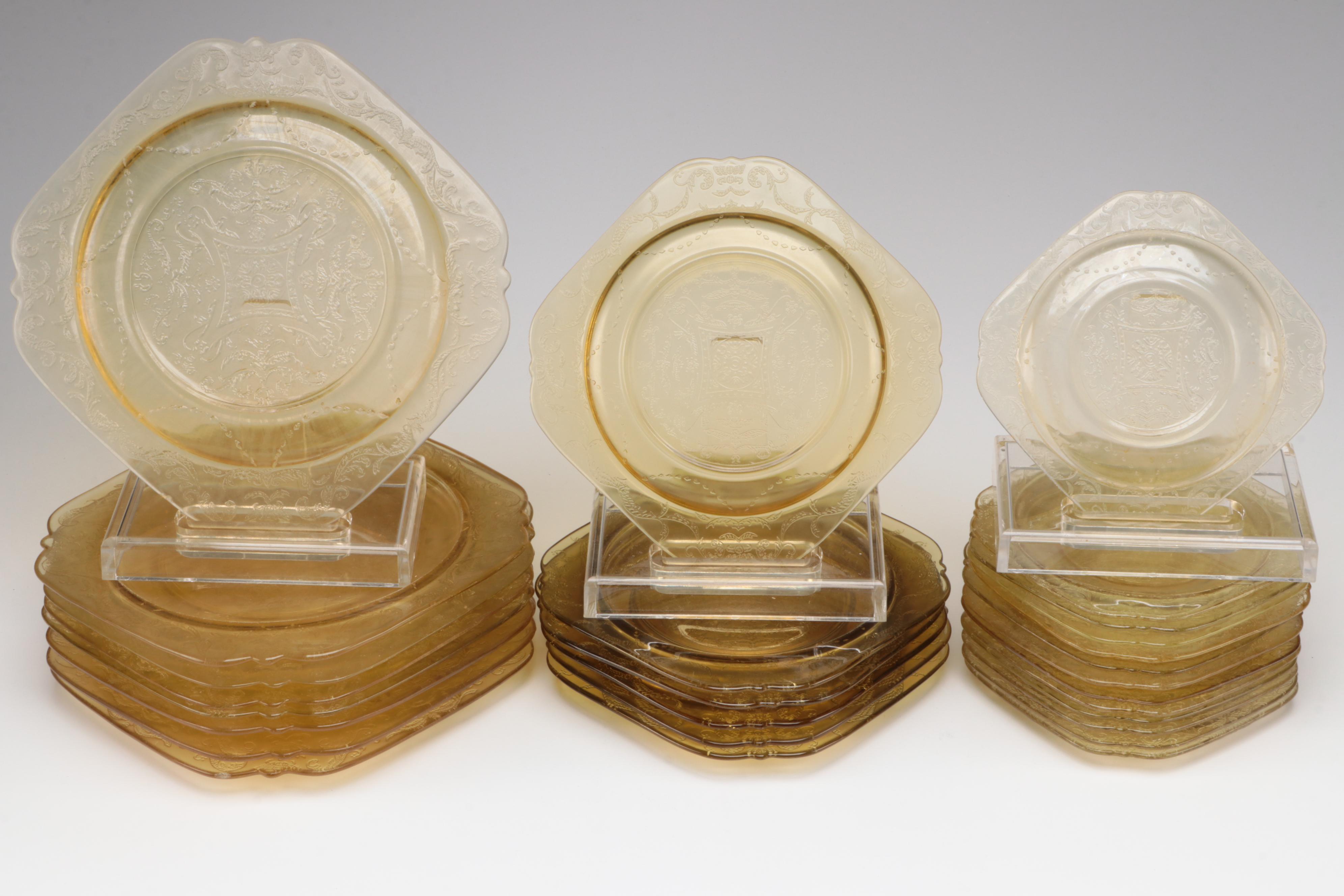 Indiana Glass "Recollection" Amber Glass Dinnerware and Serveware