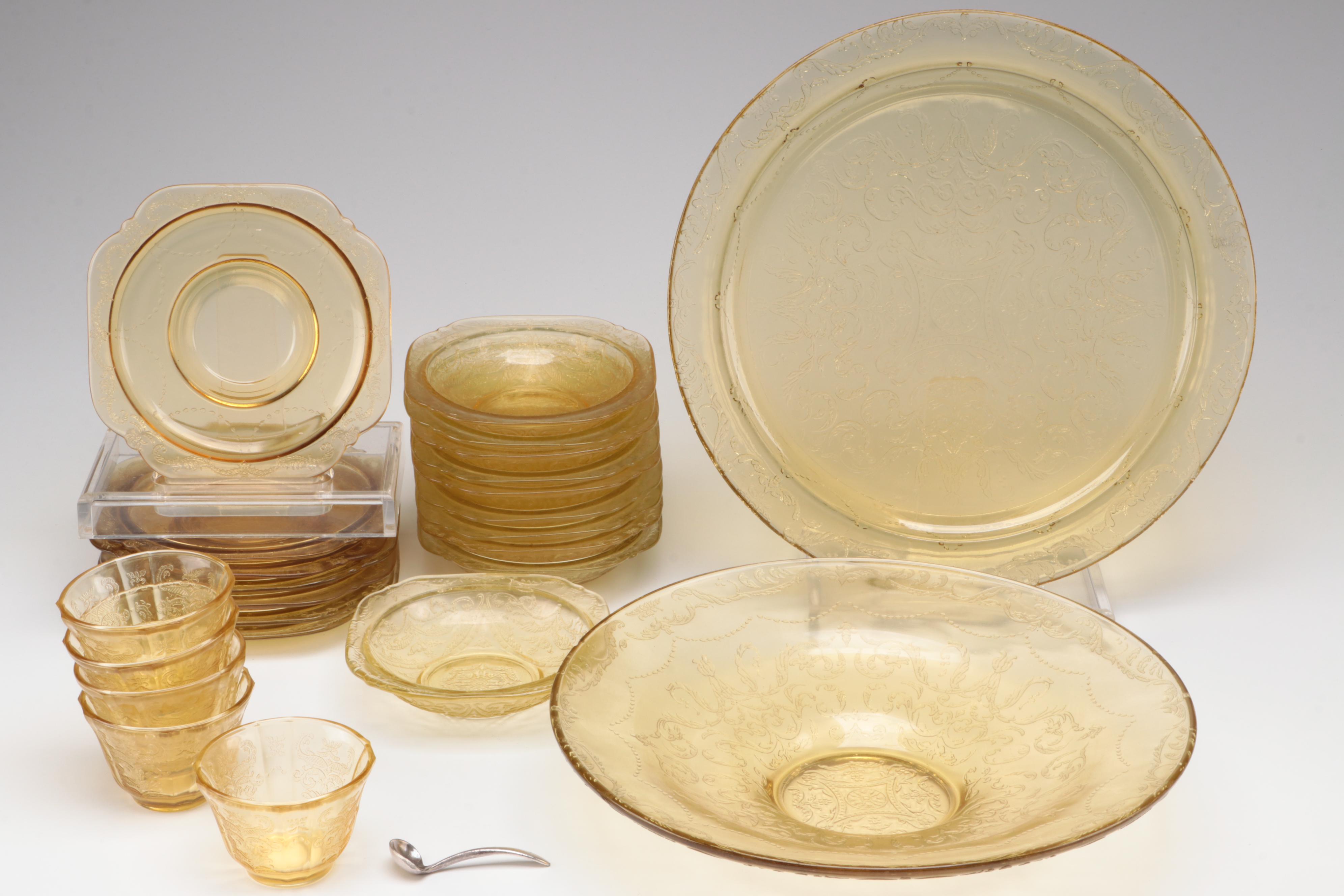 Indiana Glass "Recollection" Amber Glass Dinnerware and Serveware
