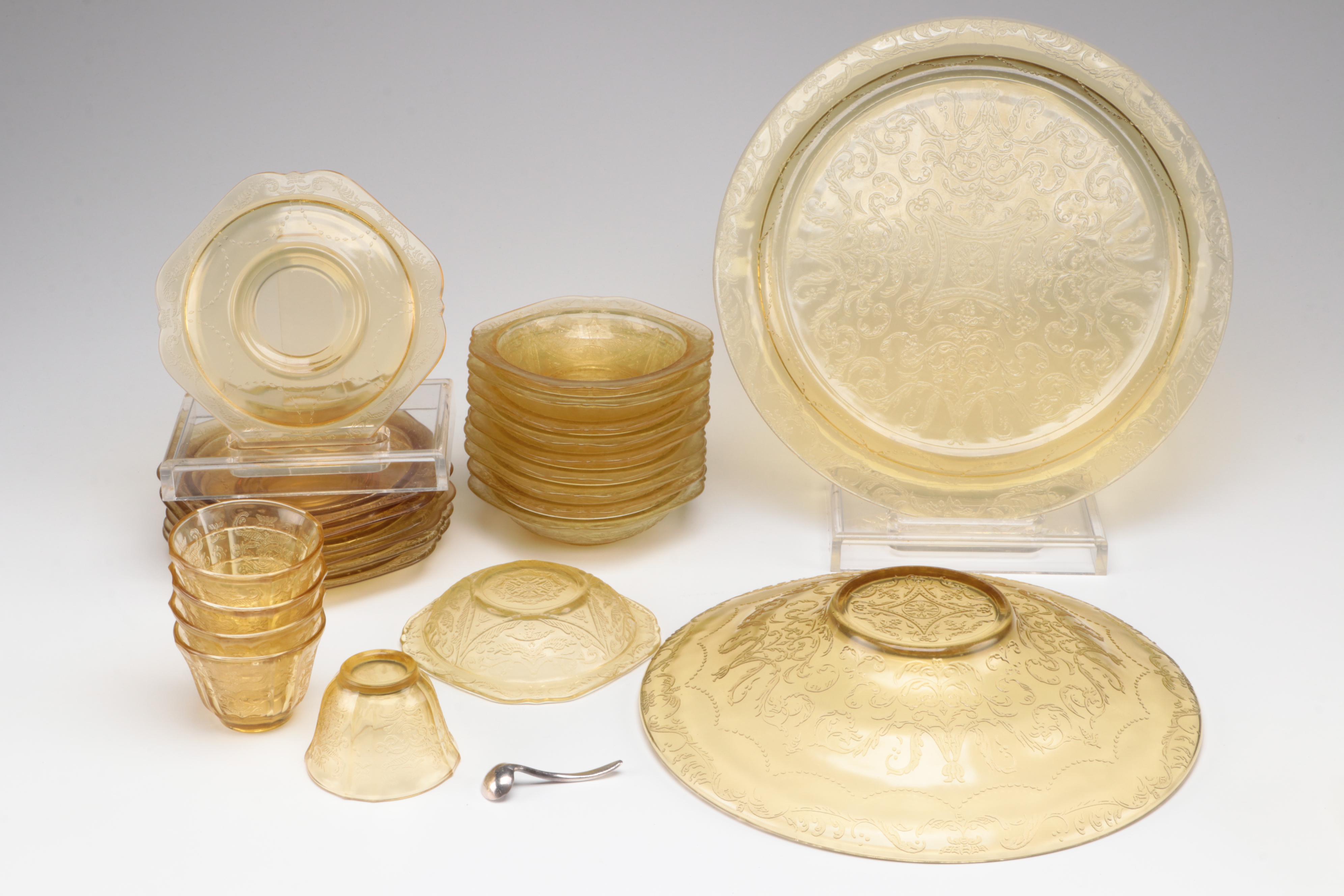 Indiana Glass "Recollection" Amber Glass Dinnerware and Serveware