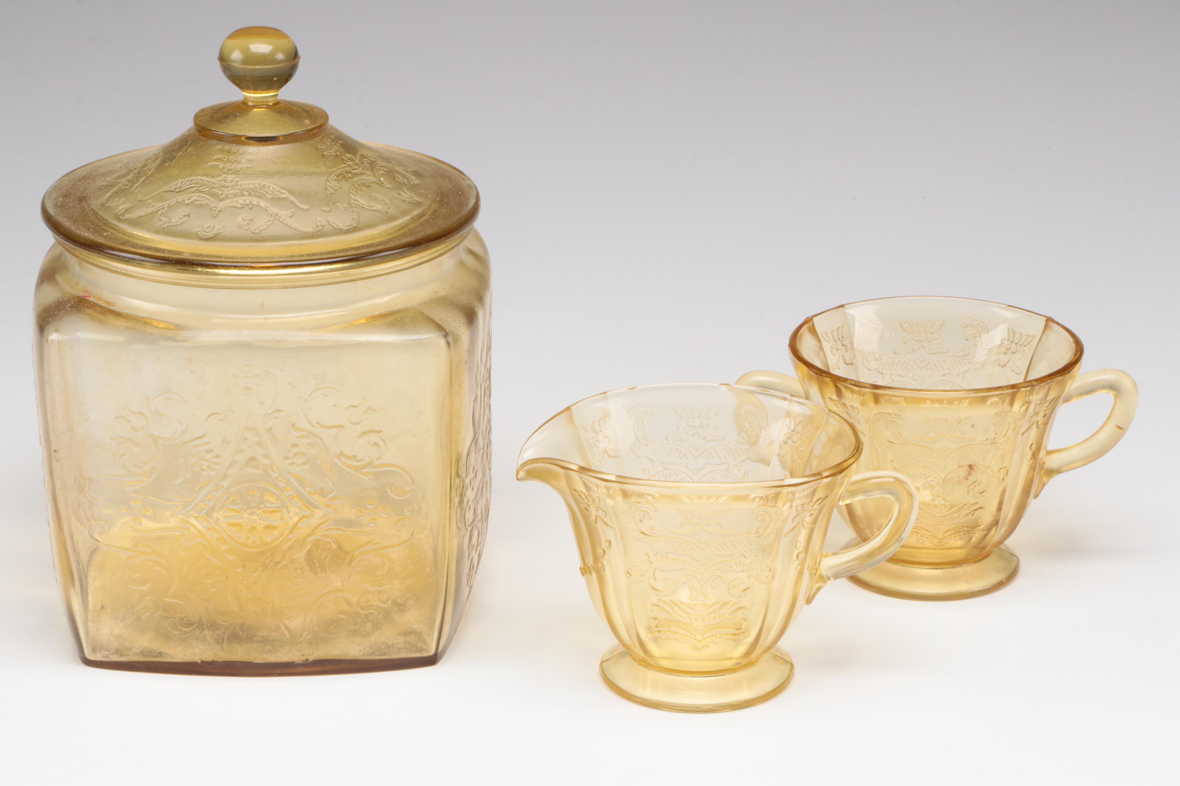 Indiana Glass "Recollection" Amber Glass Dinnerware and Serveware