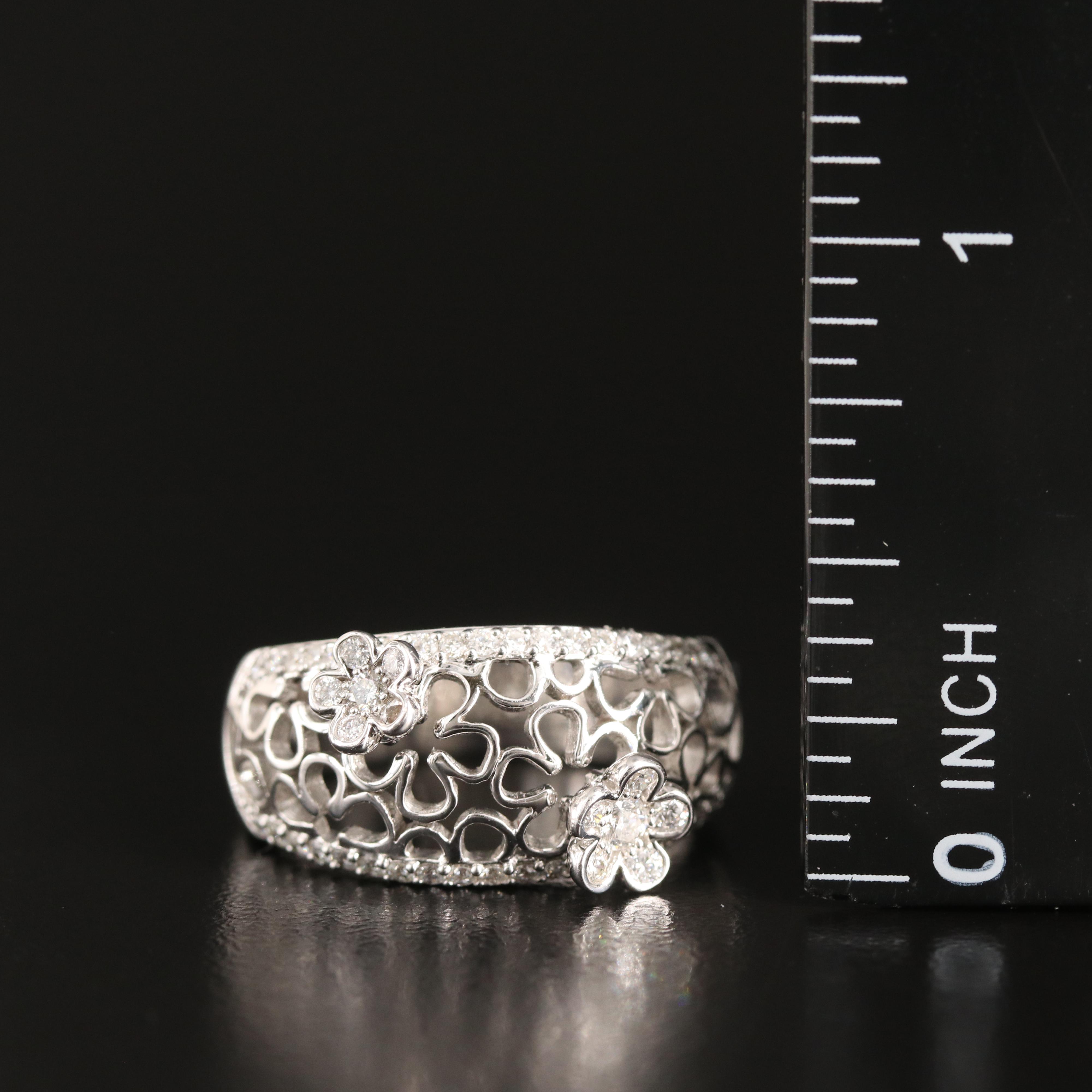 14K 0.44 CTW Diamond Flower Ring