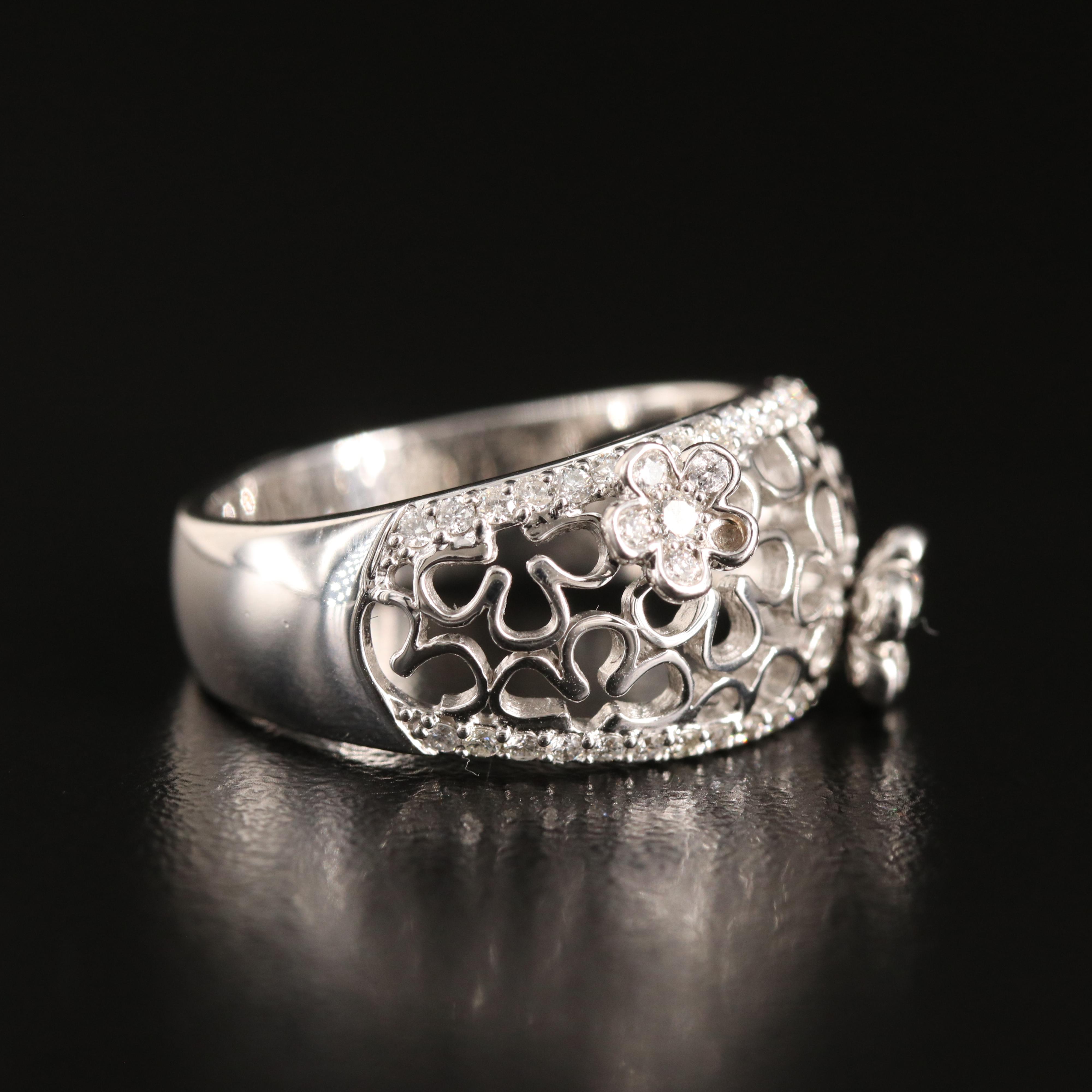 14K 0.44 CTW Diamond Flower Ring