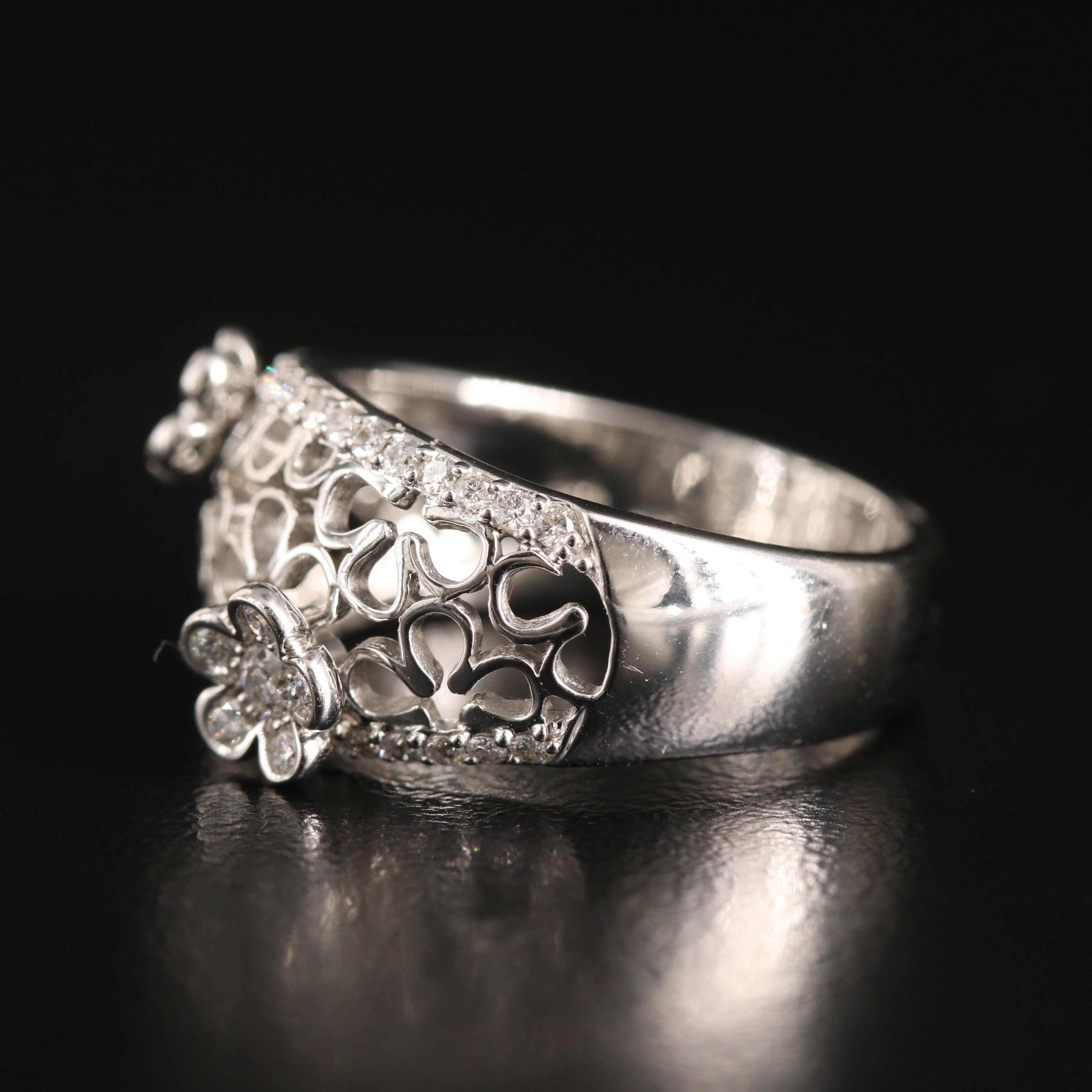 14K 0.44 CTW Diamond Flower Ring