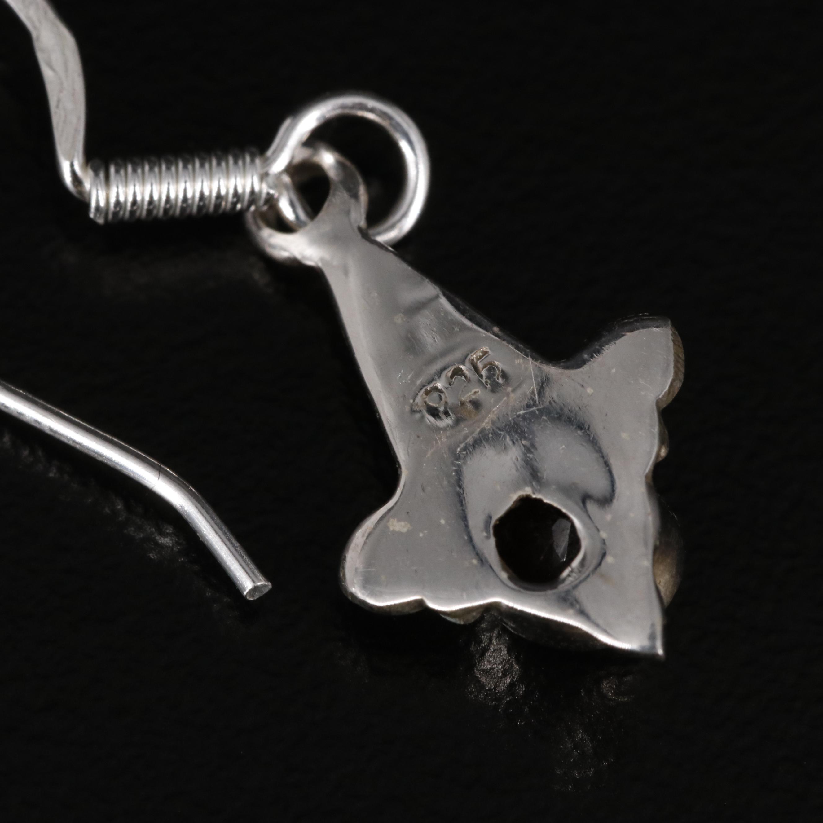 Sterling Garnet Drop Earrings