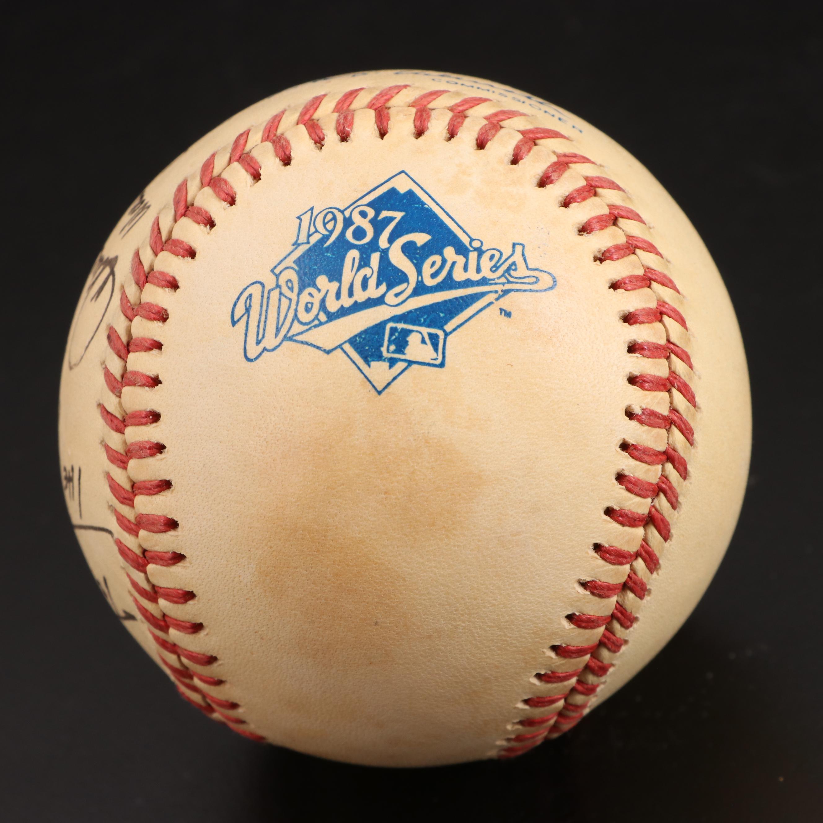 Dave Phillips 1987 WS Umpire Signed Baseball with More Commemorative Baseballs