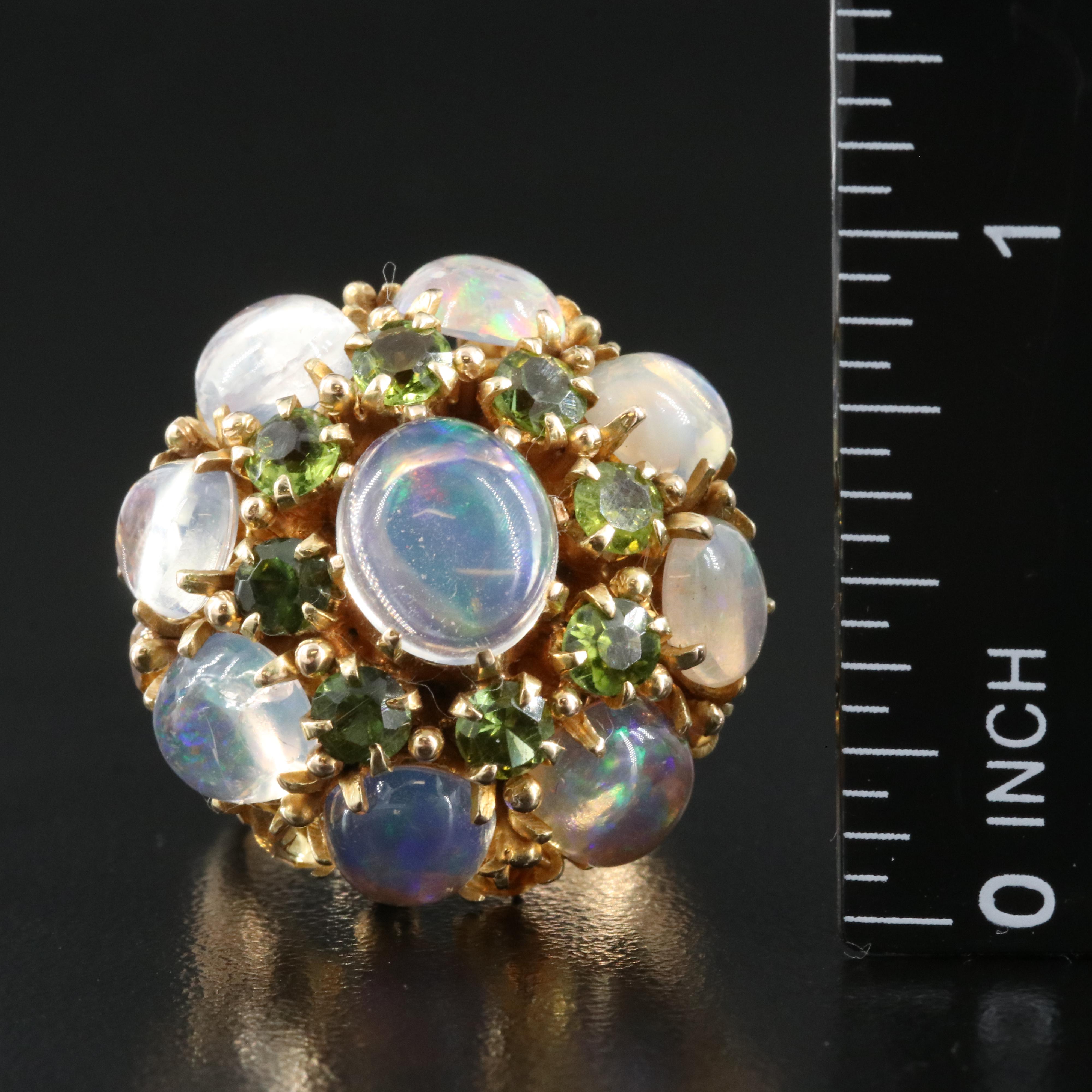 14K Opal, Tourmaline and Citrine Bombé Ring