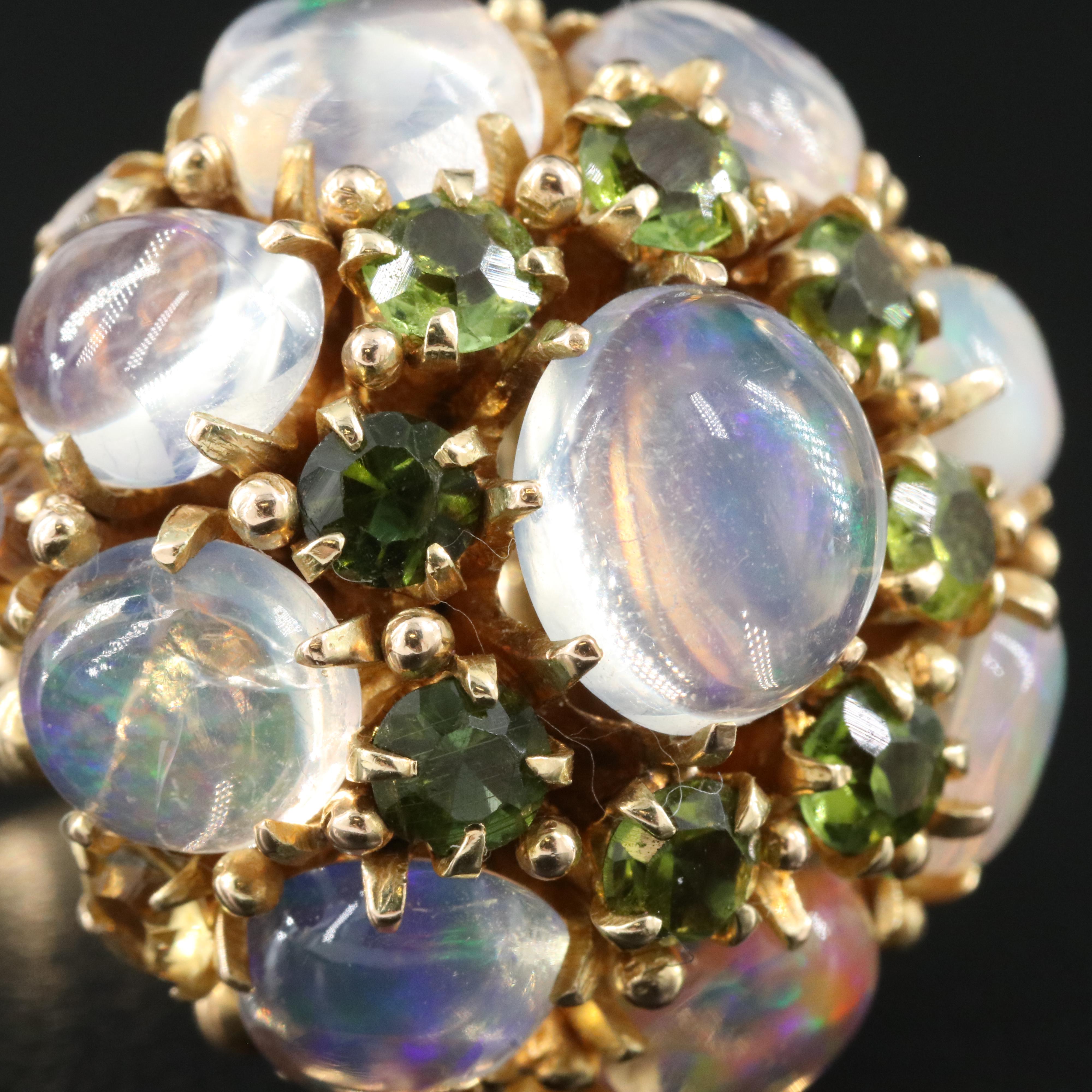 14K Opal, Tourmaline and Citrine Bombé Ring