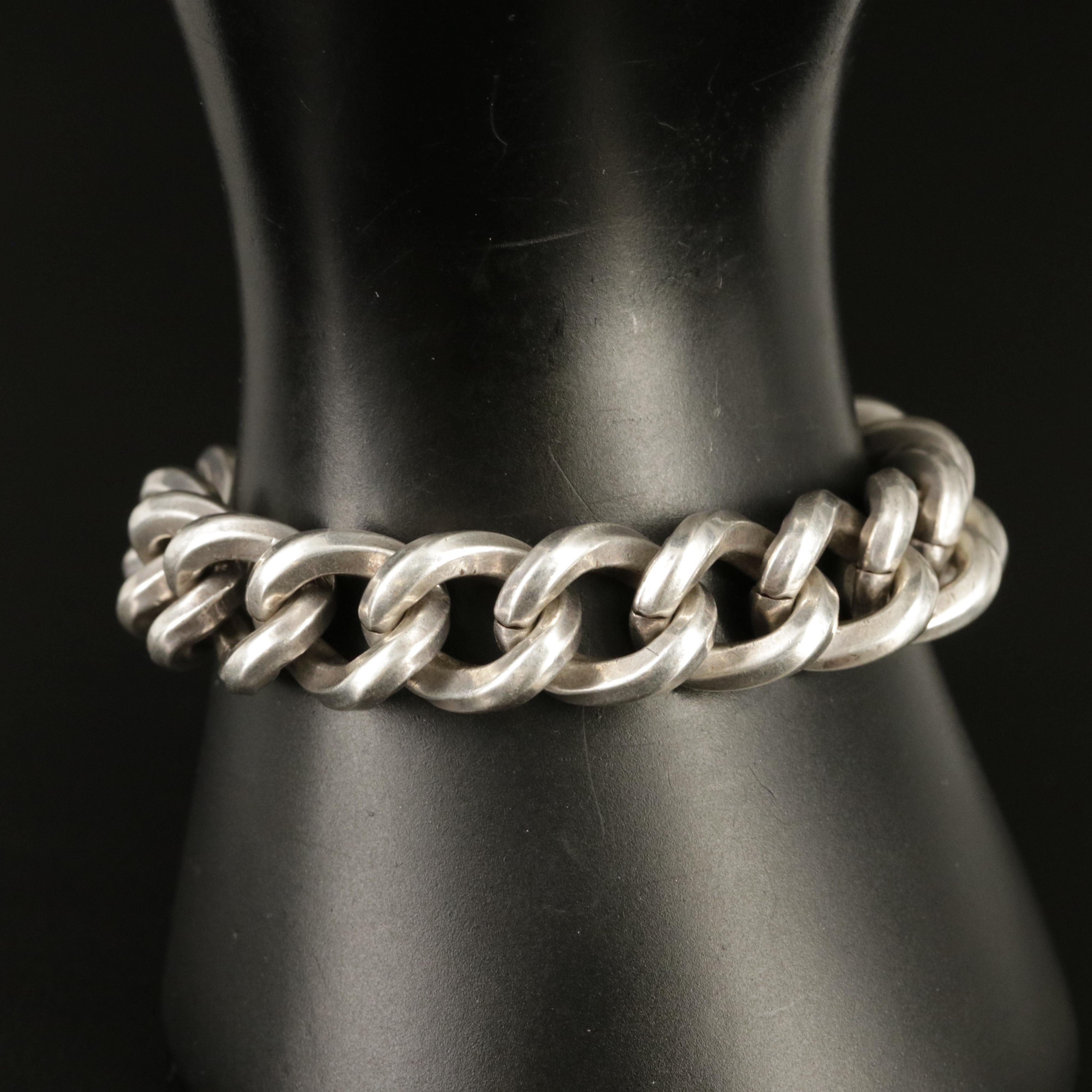 Napier Sterling Curb Chain Bracelet